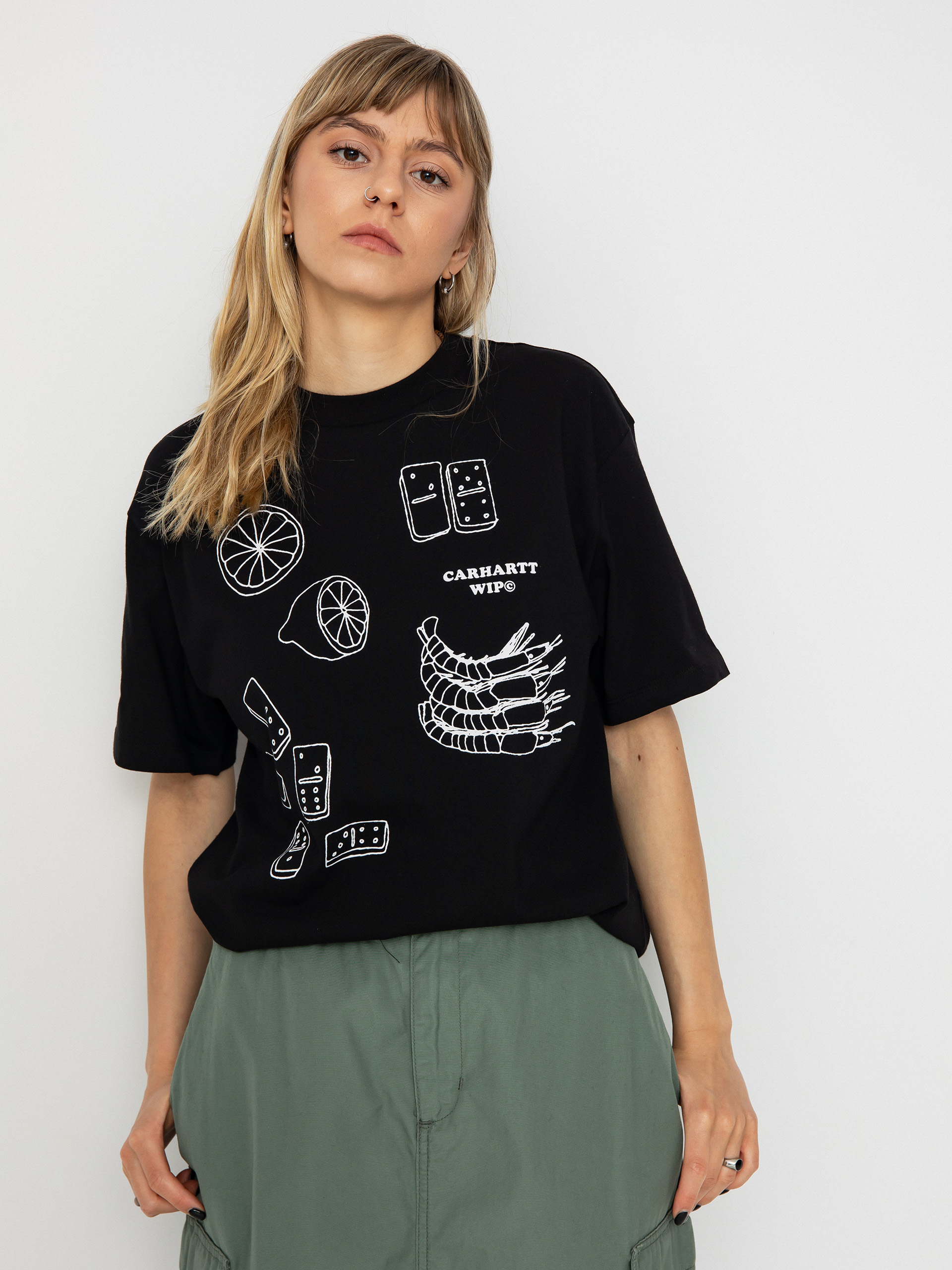 T-shirt Carhartt WIP Isis Maria Lunch Wmn (black/white)