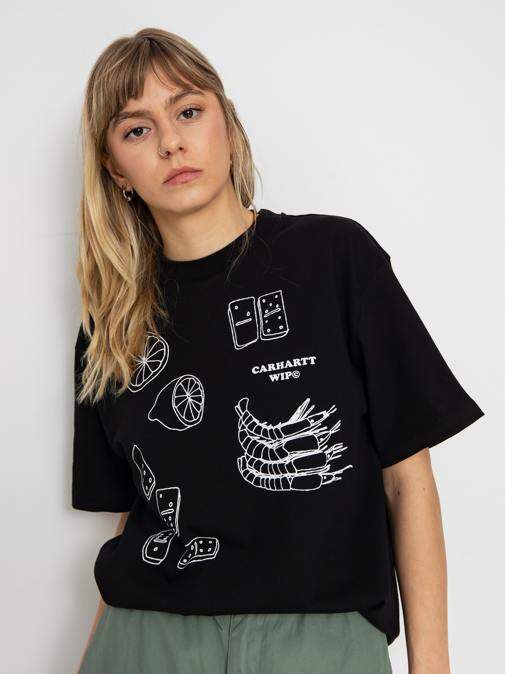 T-shirt Carhartt WIP Isis Maria Lunch Wmn (black/white)