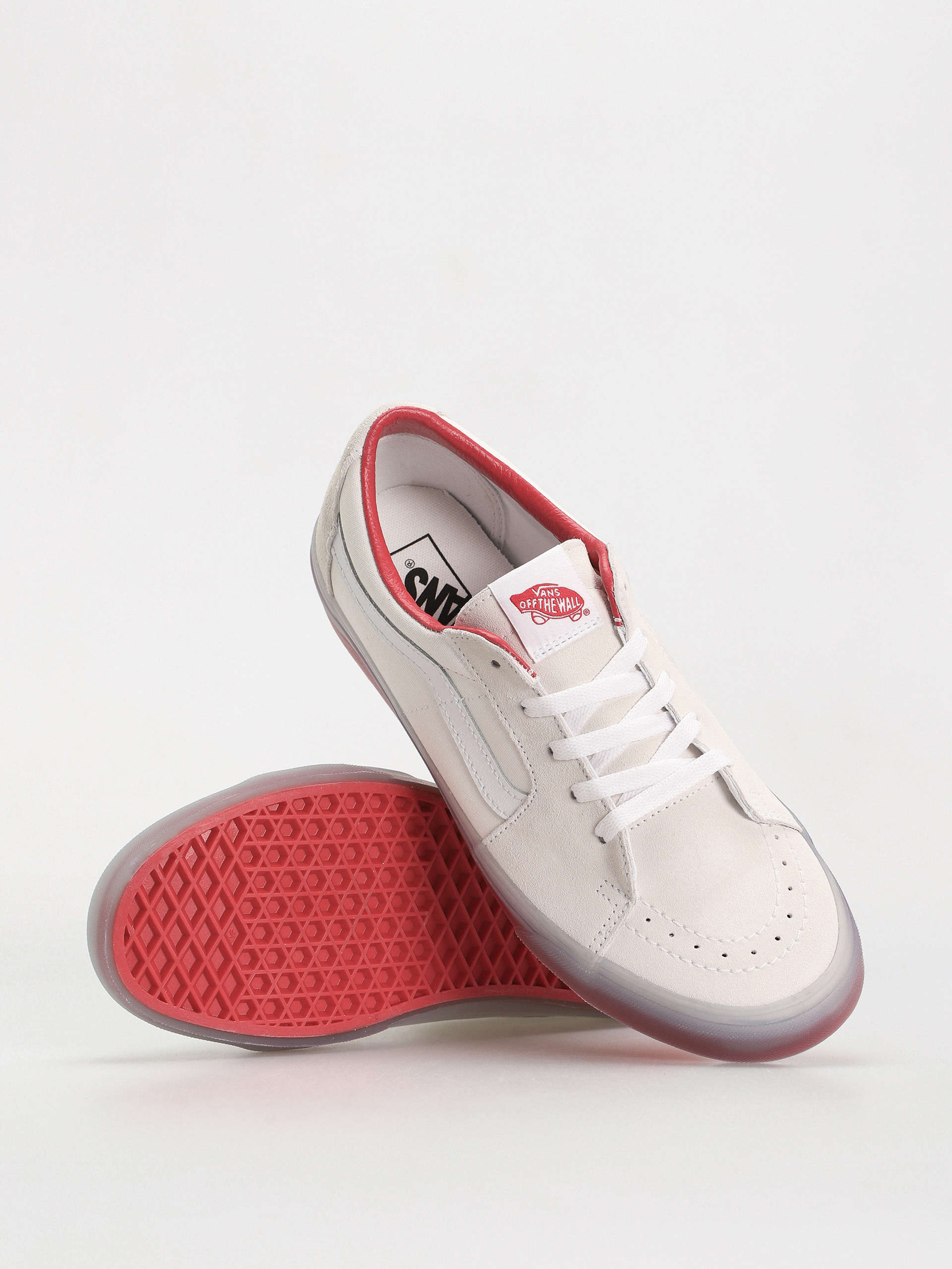 Buty Vans Sk8 Low (translucent sidewall white/red)
