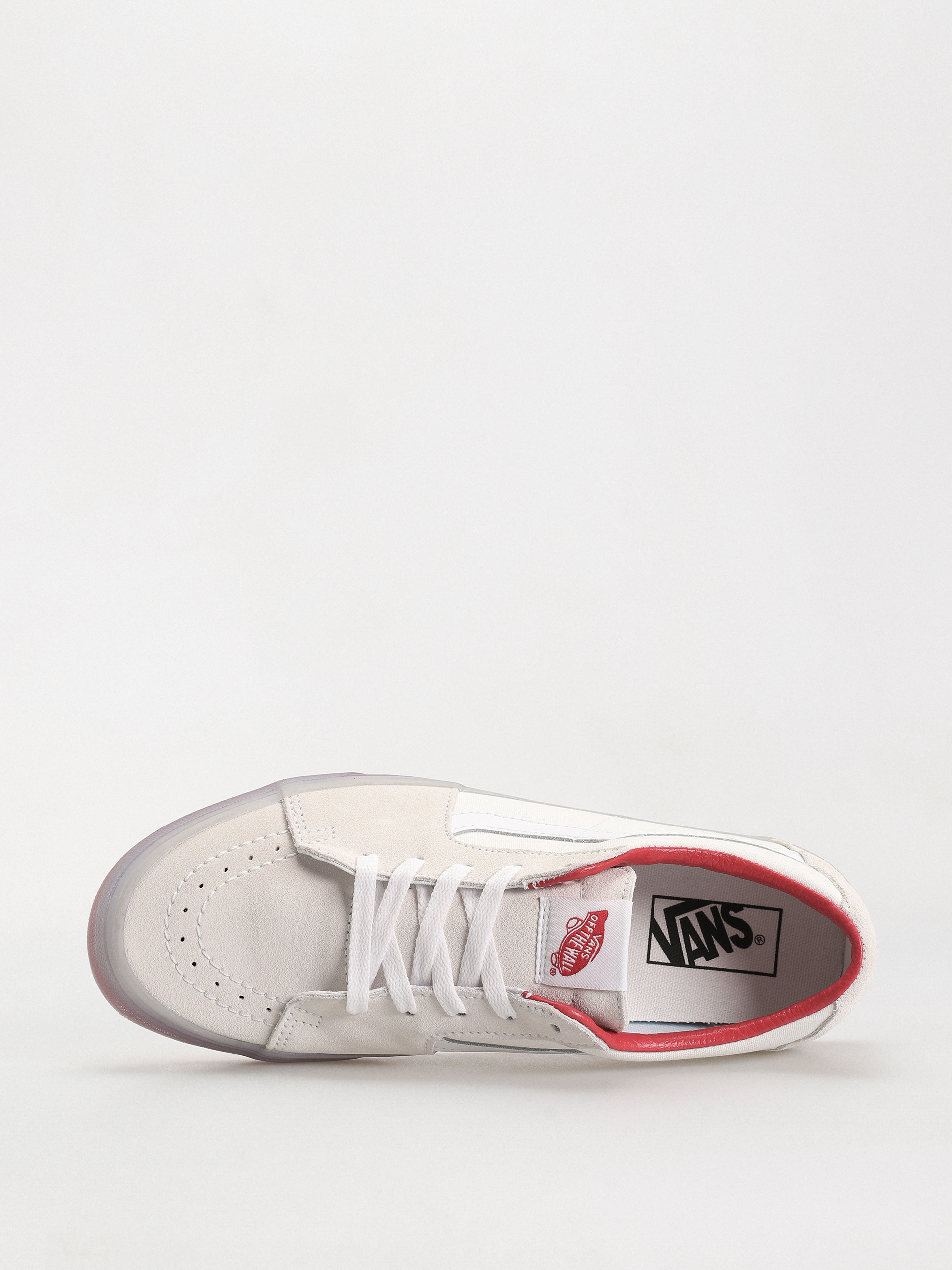 Buty Vans Sk8 Low (translucent sidewall white/red)
