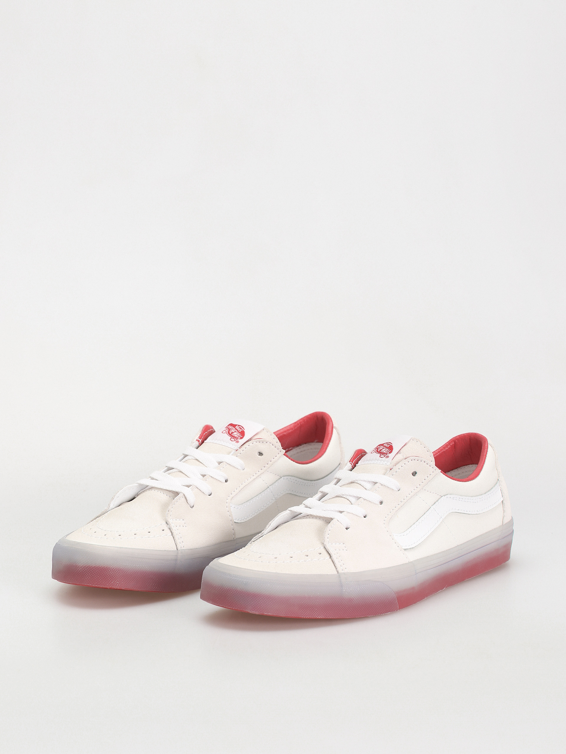 Buty Vans Sk8 Low (translucent sidewall white/red)
