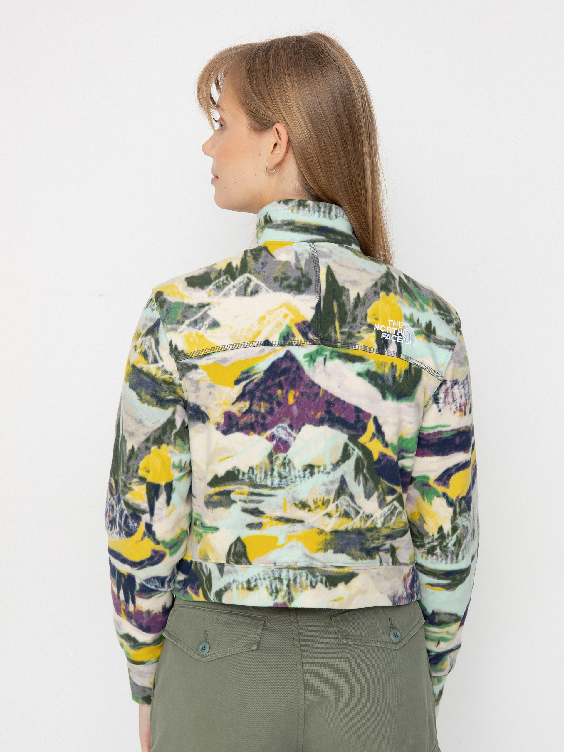 Damski Polar The North Face 100 Glacier Printed Half Zip (black currant purple tr)