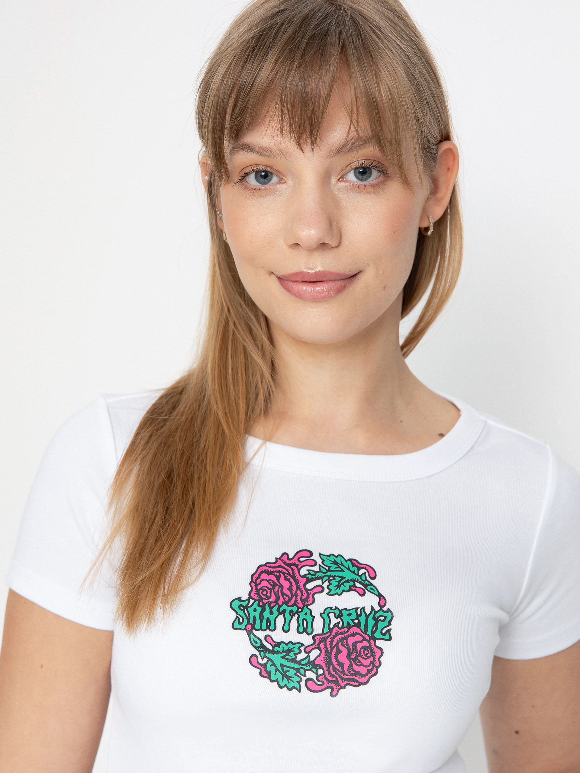 T-shirt Santa Cruz Dressen Rose Crew Two Front Wmn (white)
