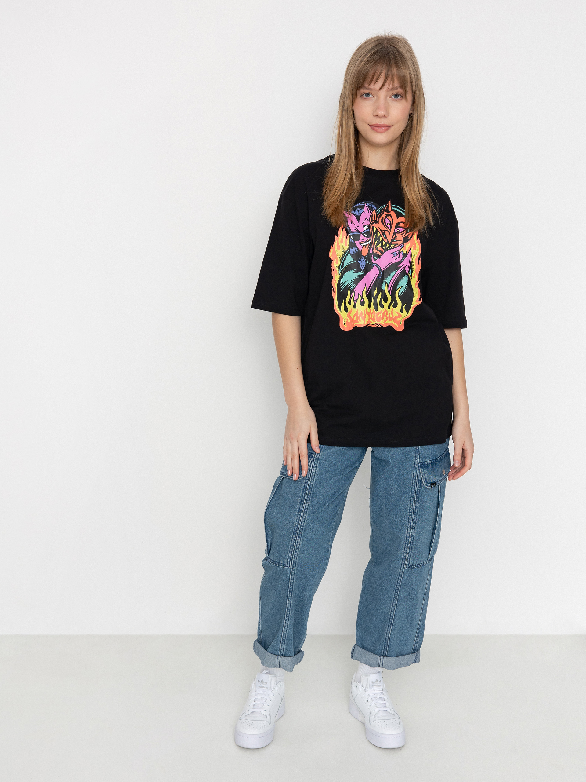 T-shirt Santa Cruz Delfino Devil Front Oversized Wmn (black)