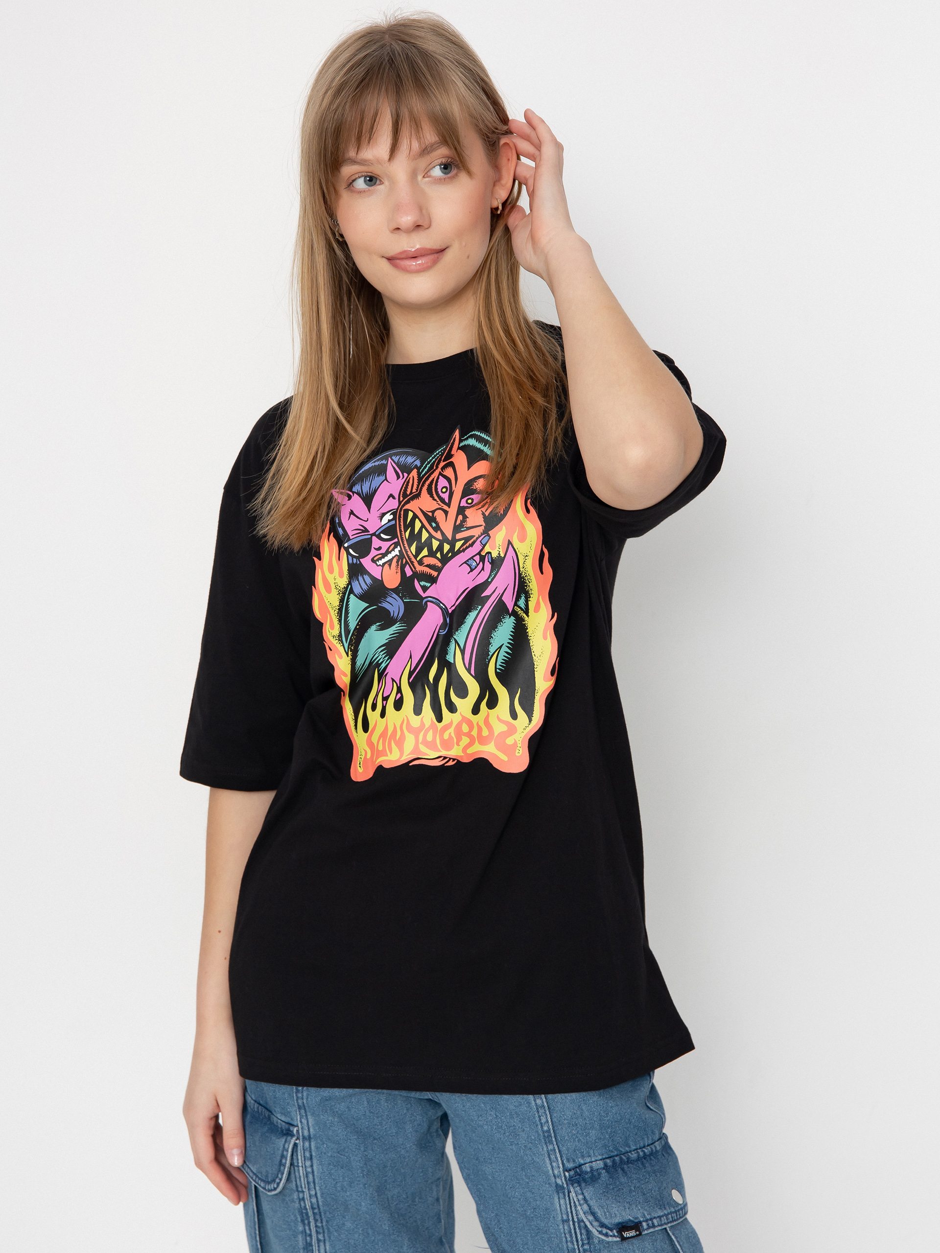 T-shirt Santa Cruz Delfino Devil Front Oversized Wmn (black)