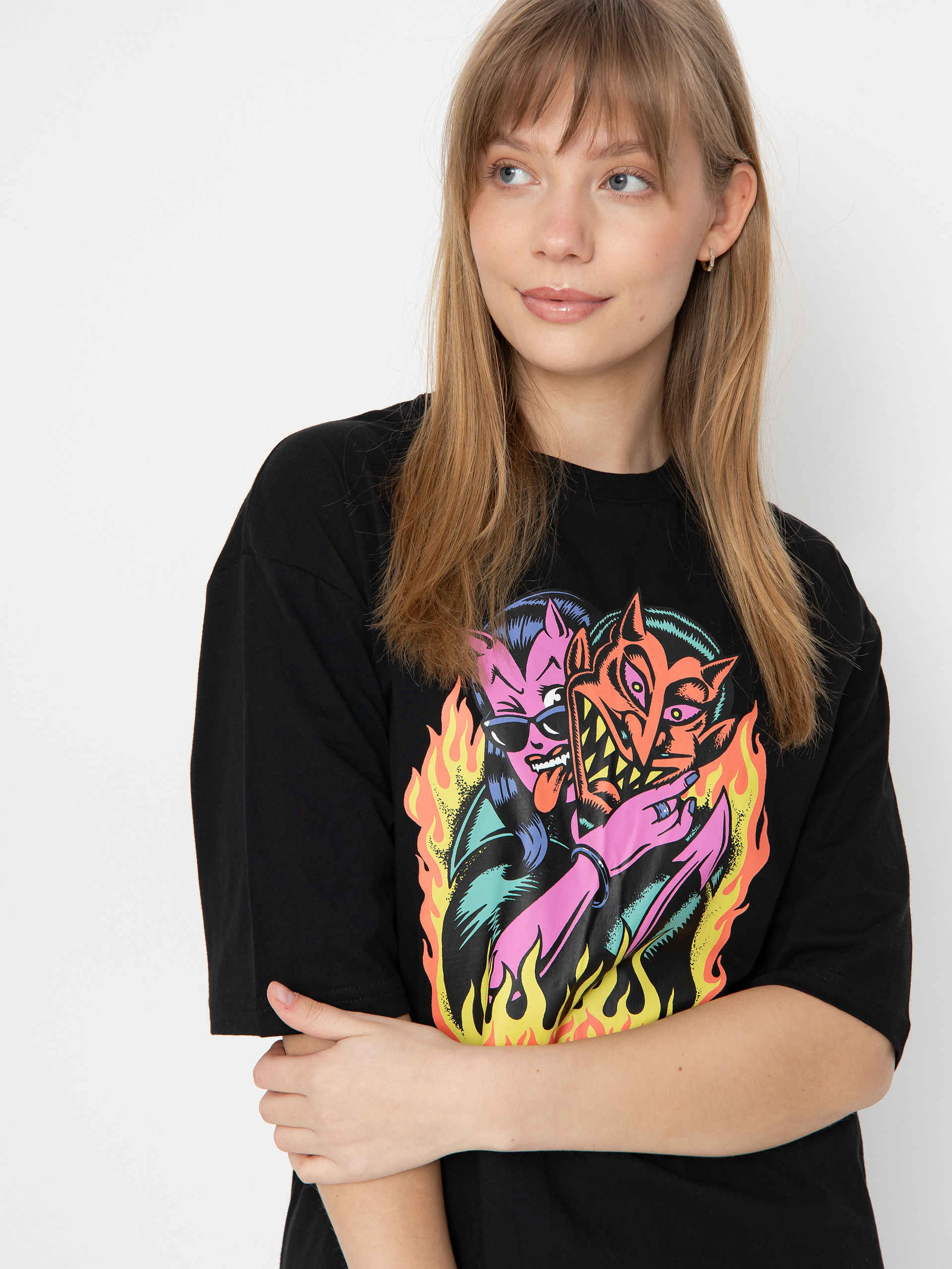 T-shirt Santa Cruz Delfino Devil Front Oversized Wmn (black)