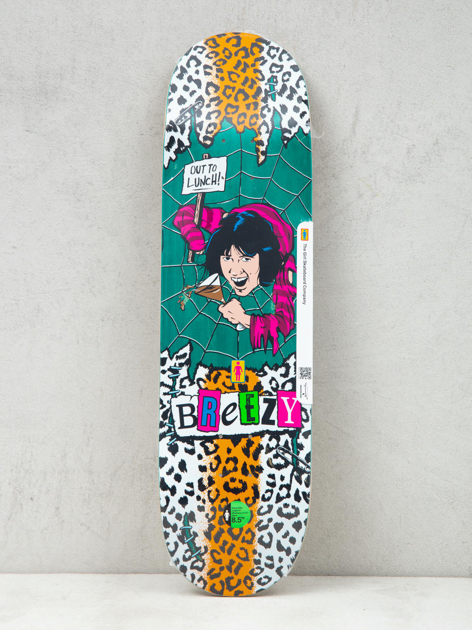 Deck Girl Skateboard Geering Out To Lunch (teal)