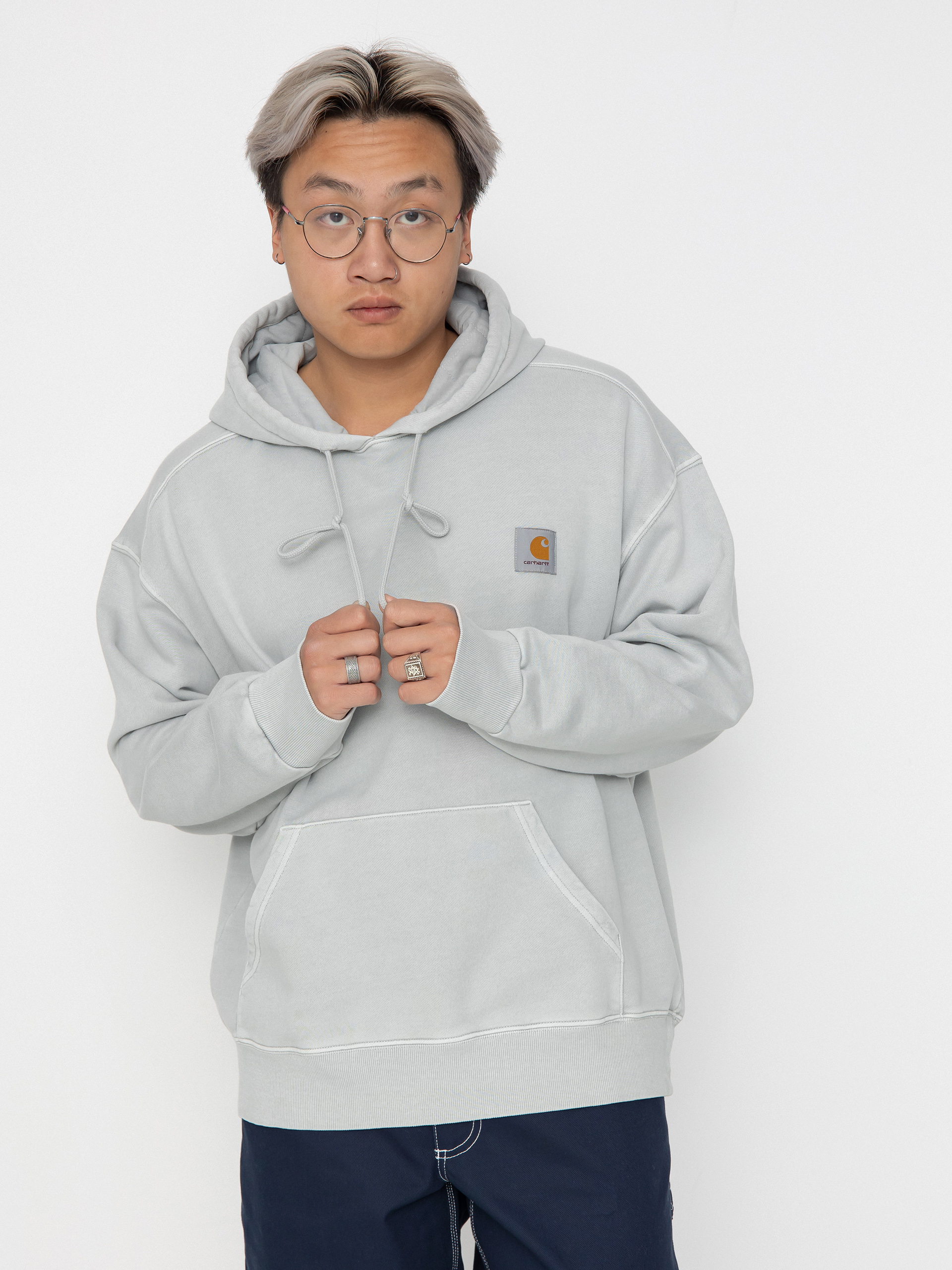 Bluza z kapturem Carhartt WIP Nelson HD (sonic silver)