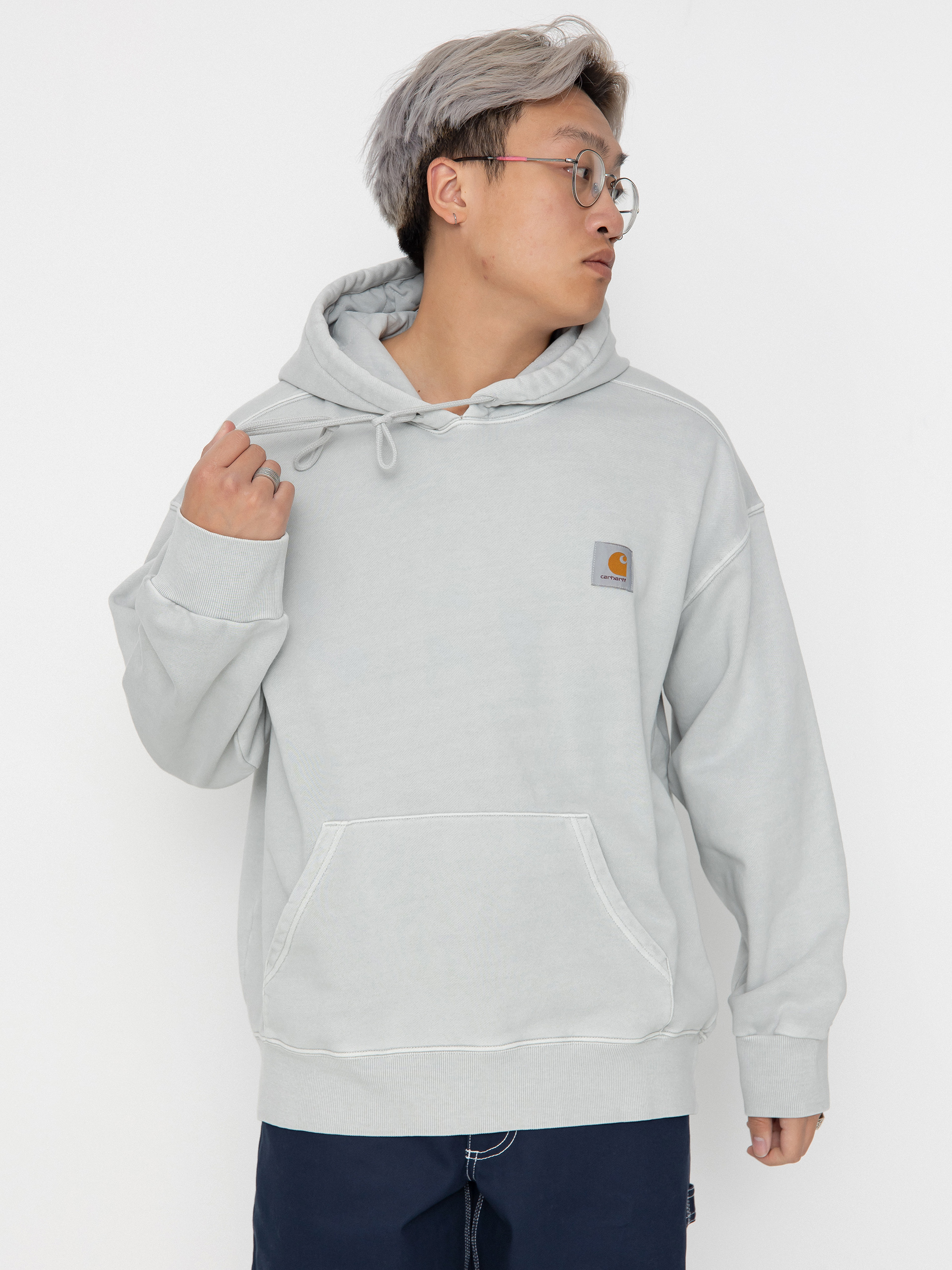 Bluza z kapturem Carhartt WIP Nelson HD (sonic silver)