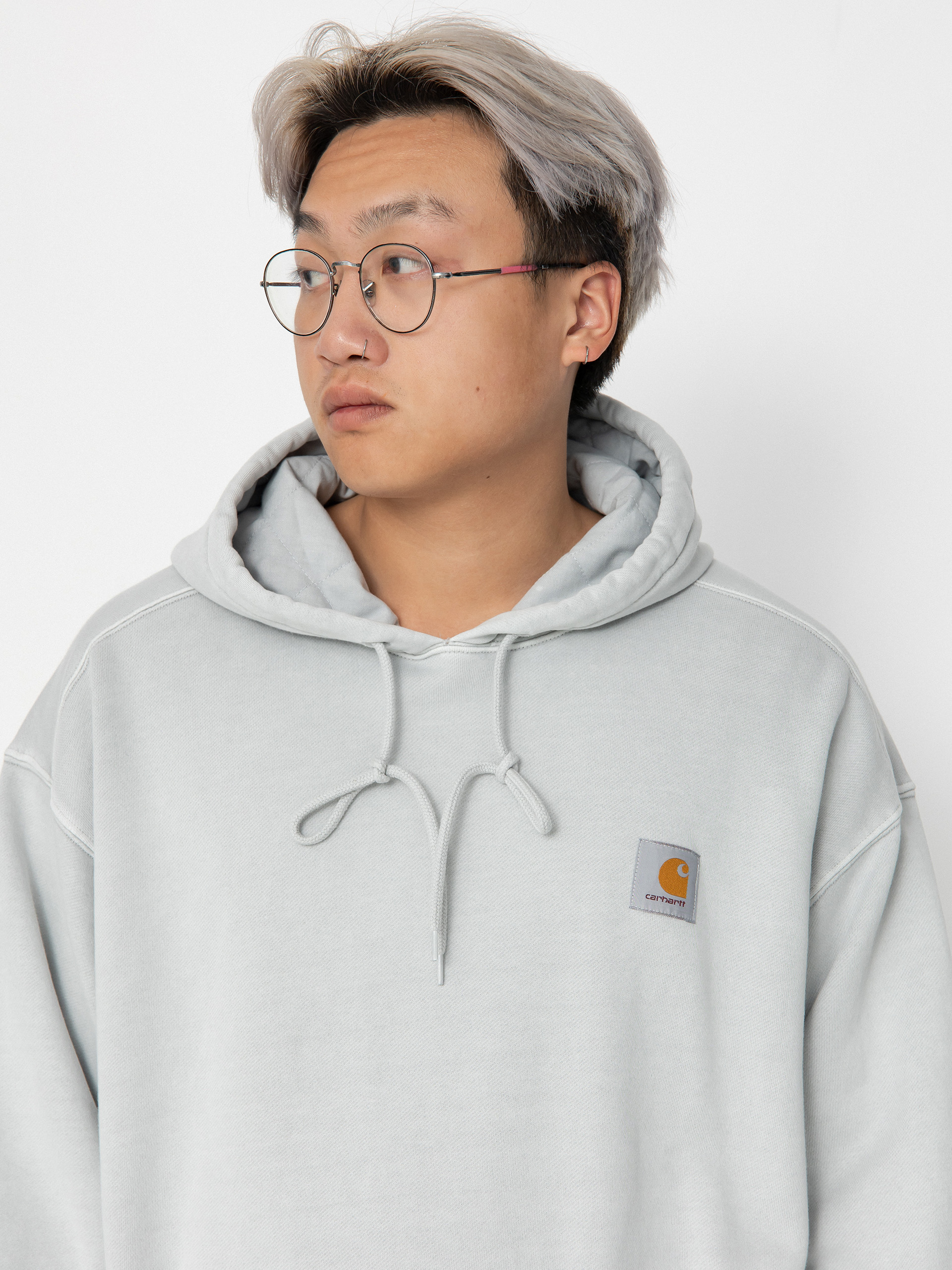 Bluza z kapturem Carhartt WIP Nelson HD (sonic silver)
