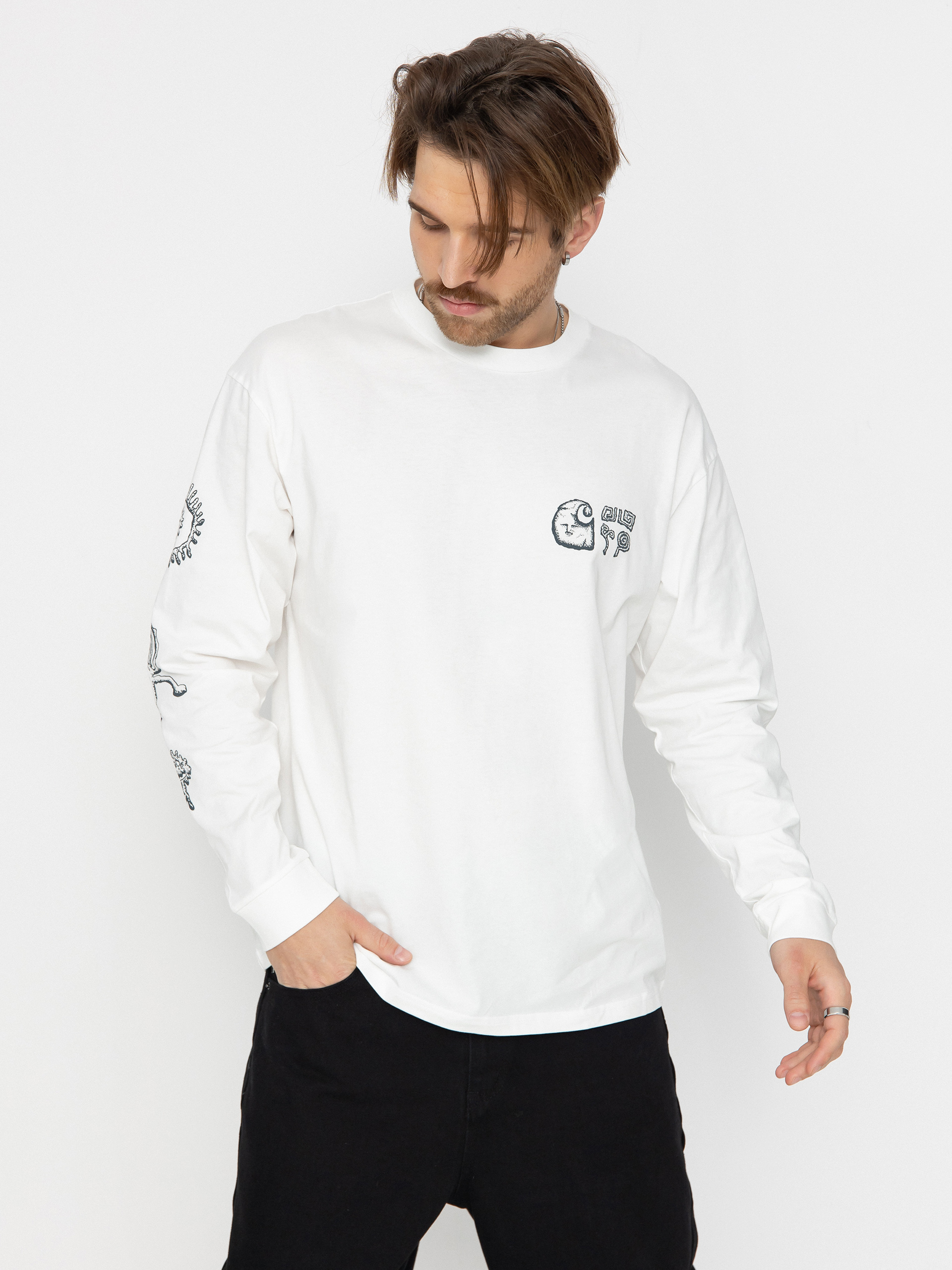 Longsleeve Carhartt WIP Mimetolith (white/flint)