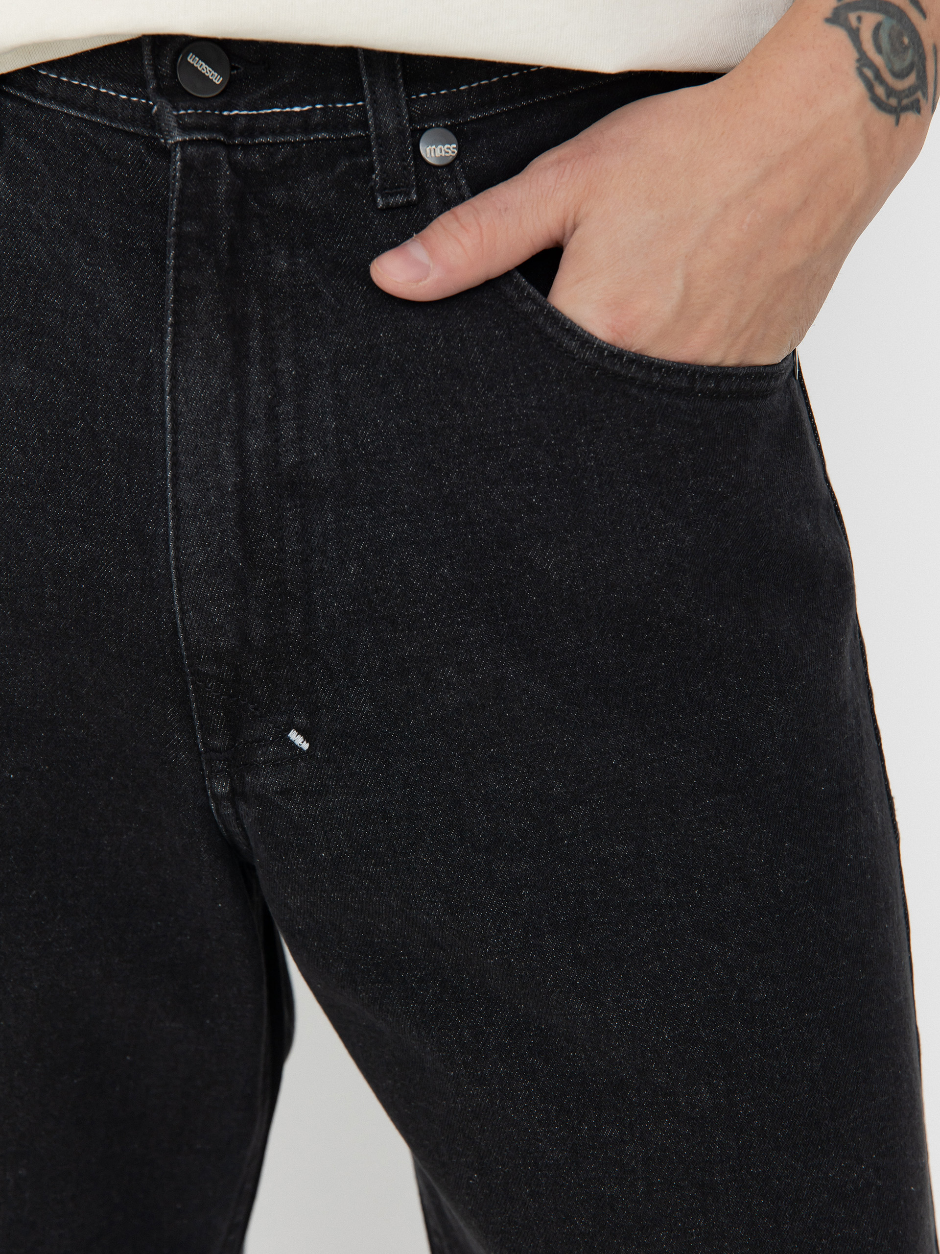 Szorty MassDnm Jeans Slang (black washed)