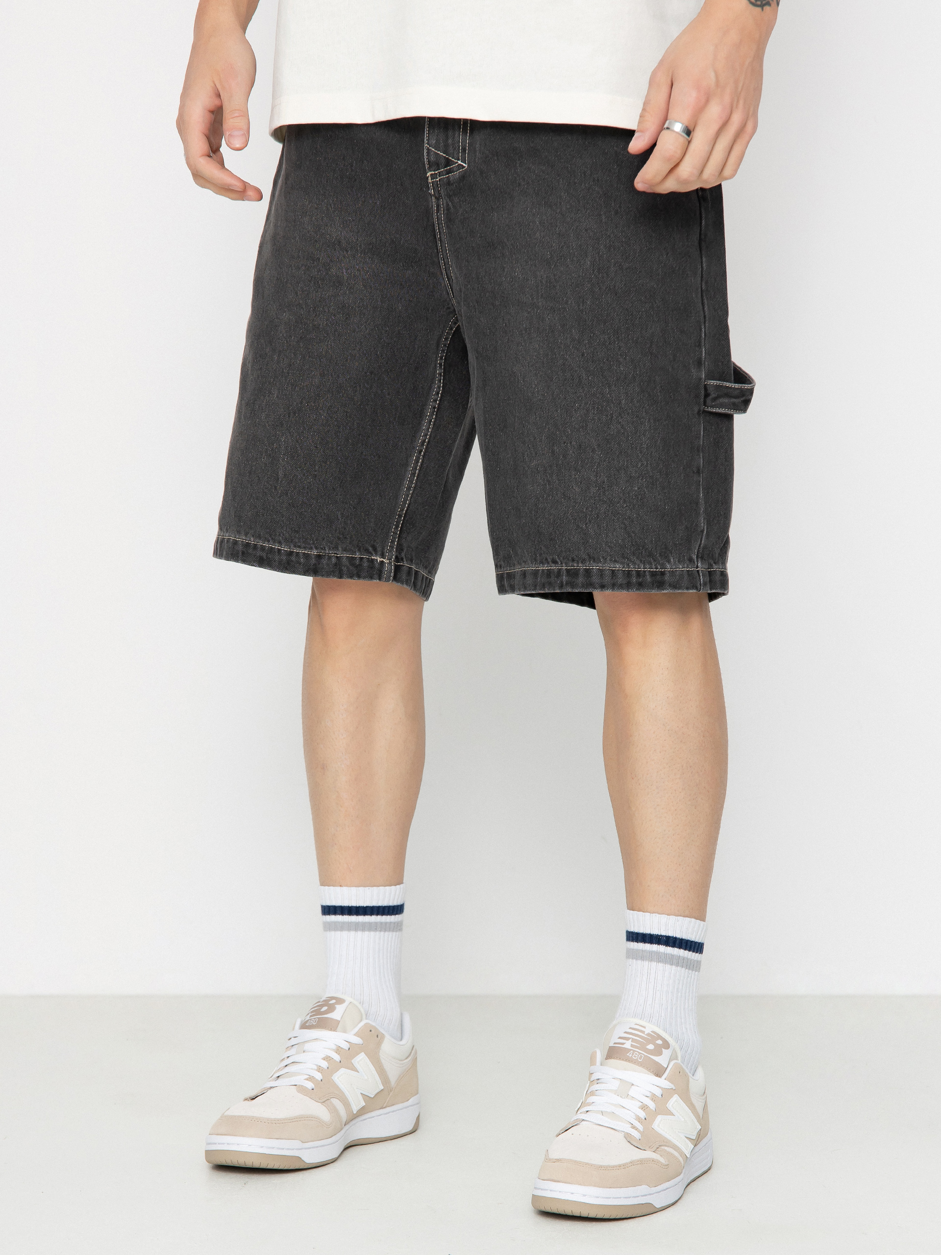 Szorty MassDnm Jeans Elementary (black washed)