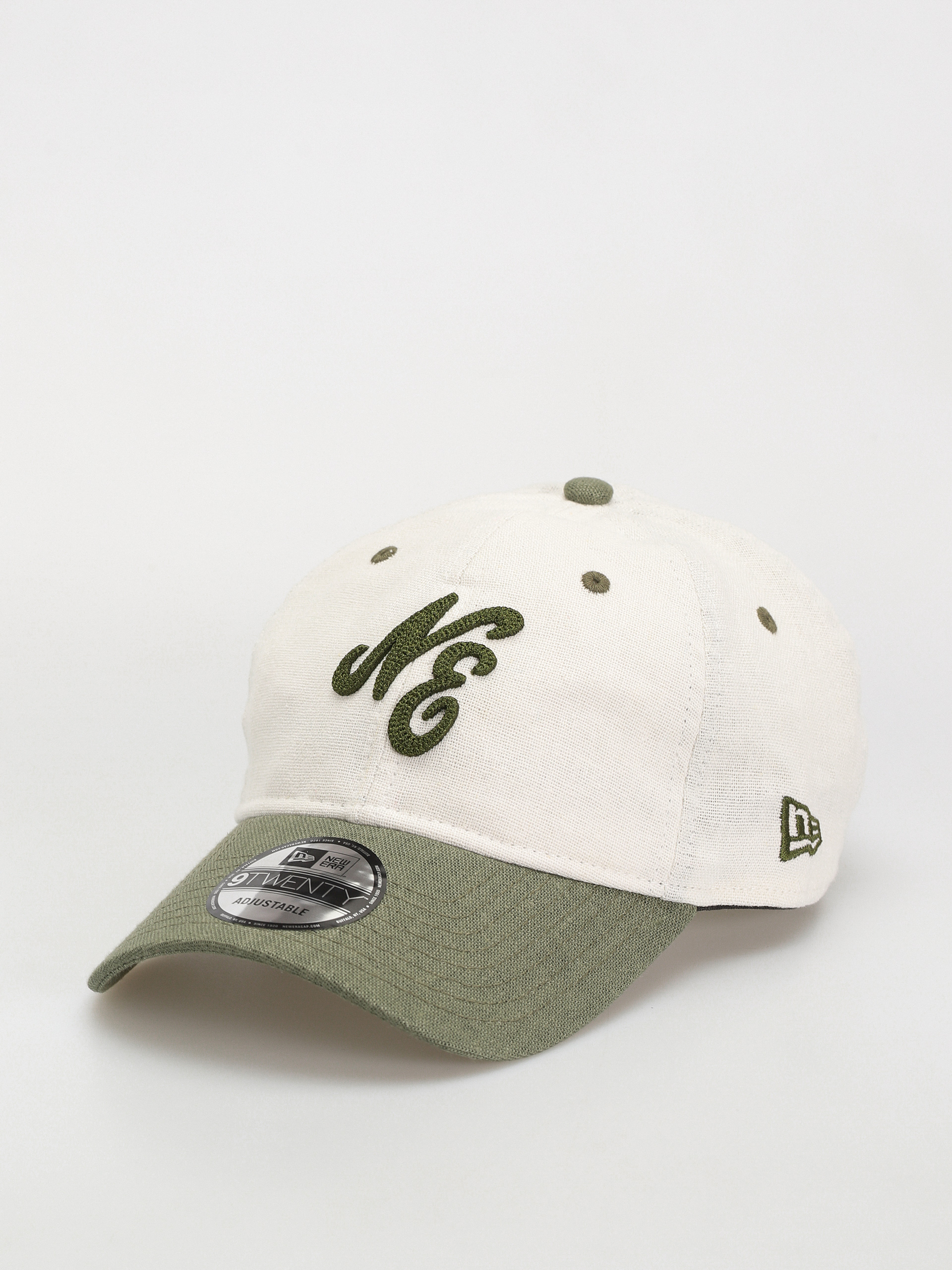 Czapka z daszkiem New Era Linen Script 9Twenty (white/green)