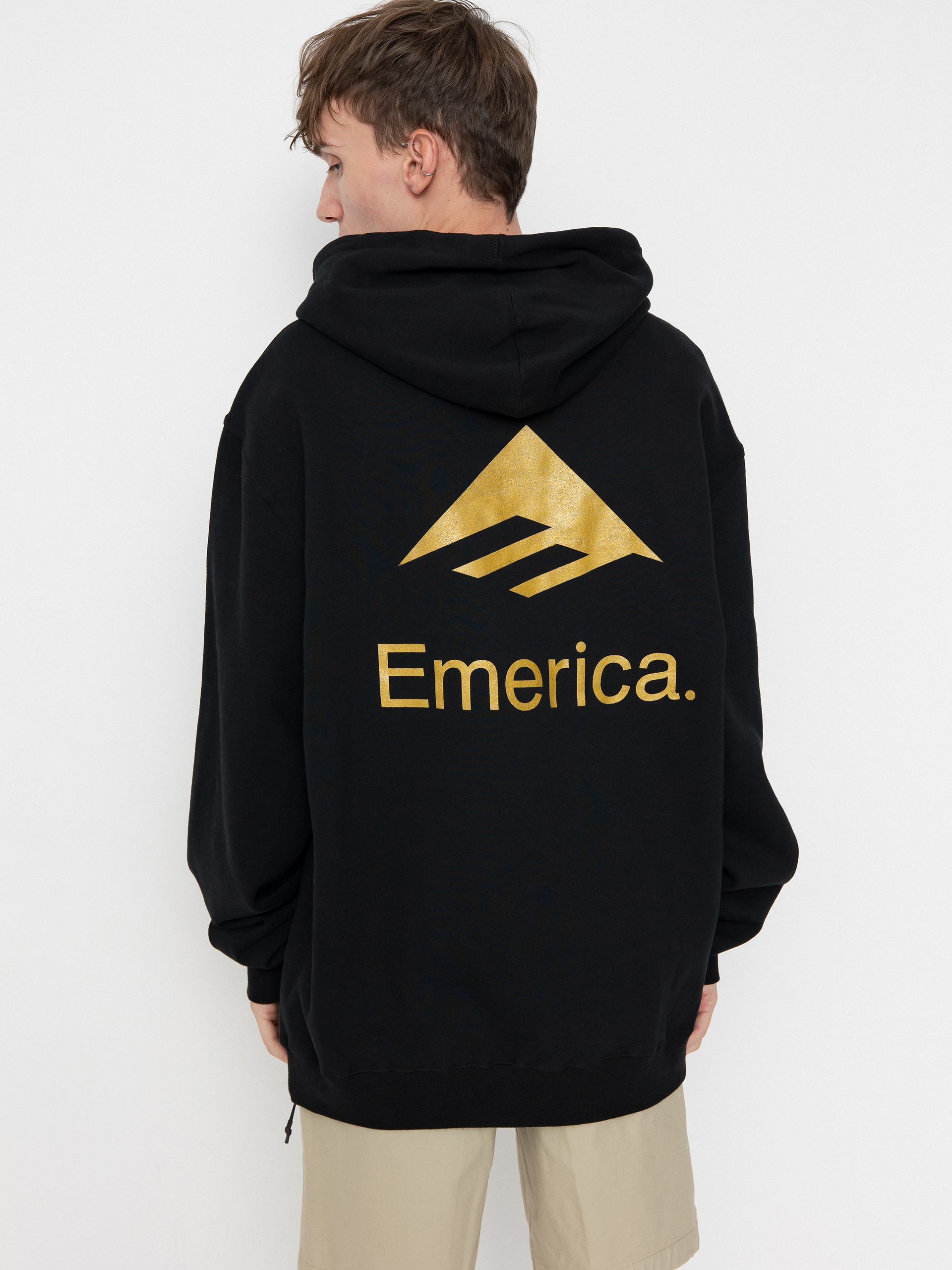 Bluza z kapturem Emerica Lockup HD (black/gold)