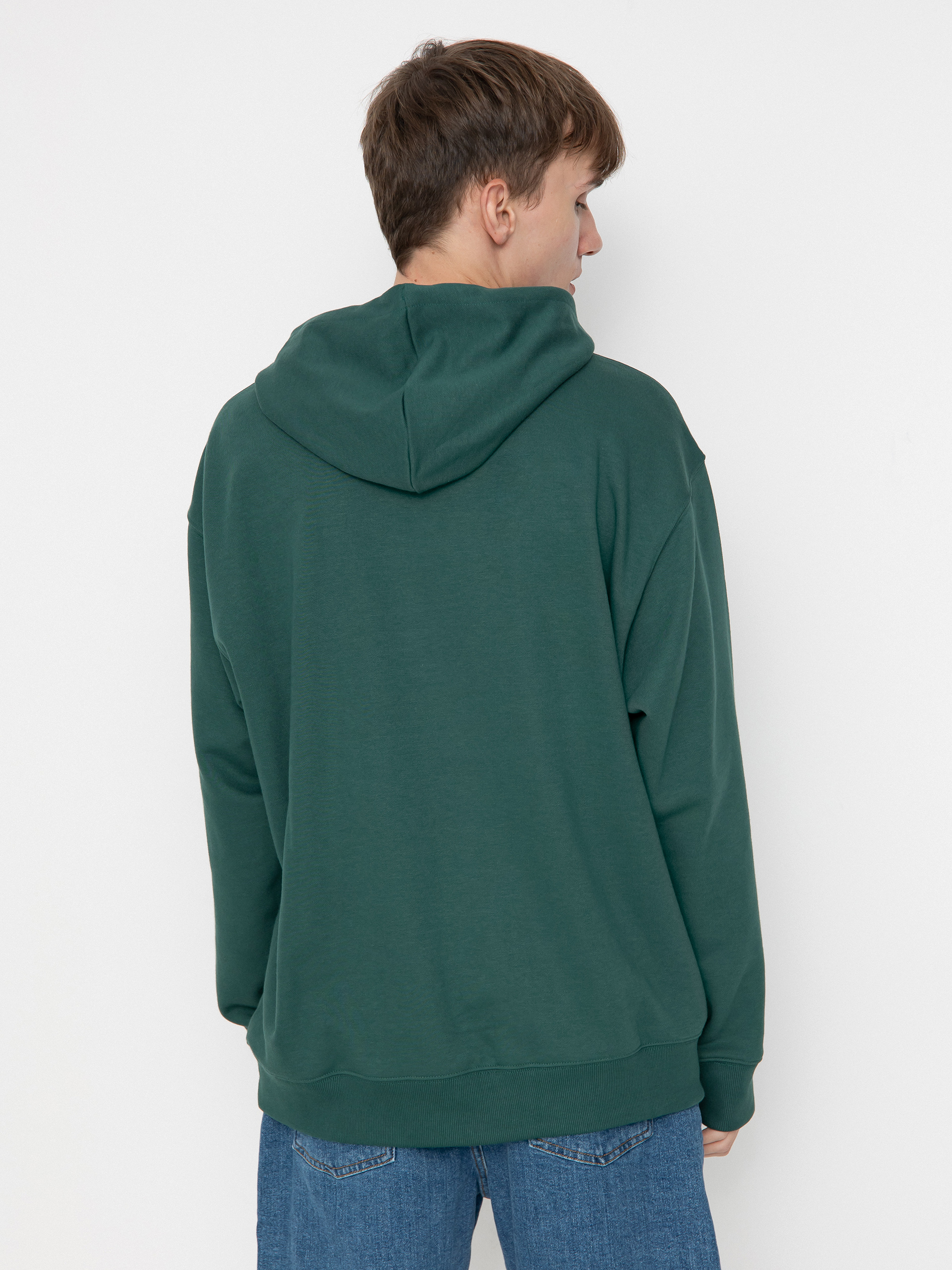 Bluza z kapturem New Balance Small Logo French Terry HD (night green)