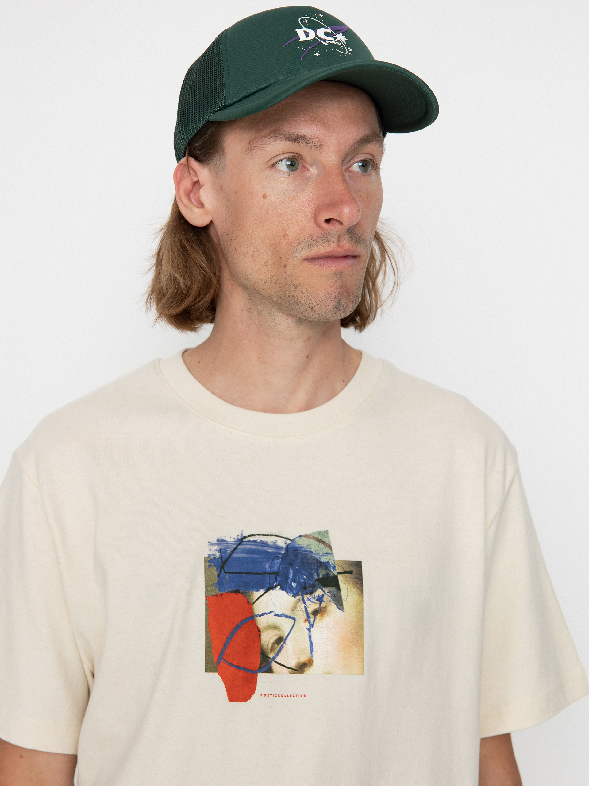 T-shirt Poetic Collective Half on Half (off white)