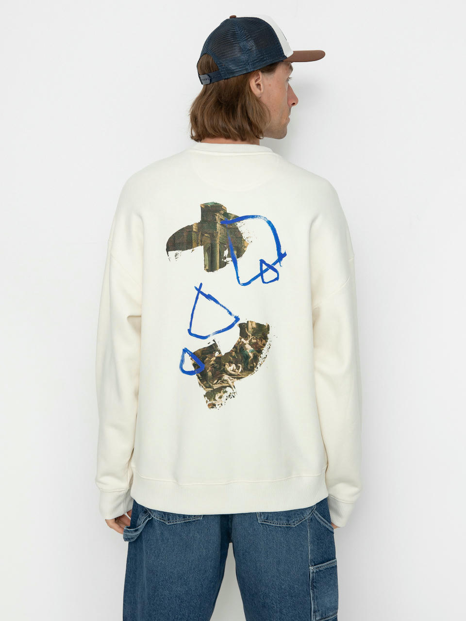 Bluza Poetic Collective Strokes Crewneck (ivory)