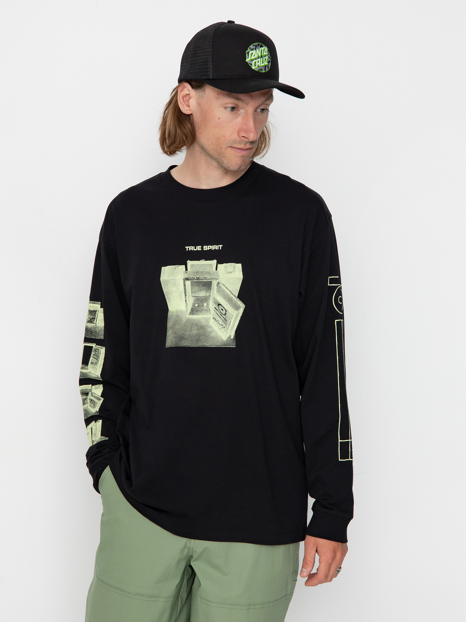 Longsleeve Carhartt WIP X TRESOR True Spirit (black/glow green)