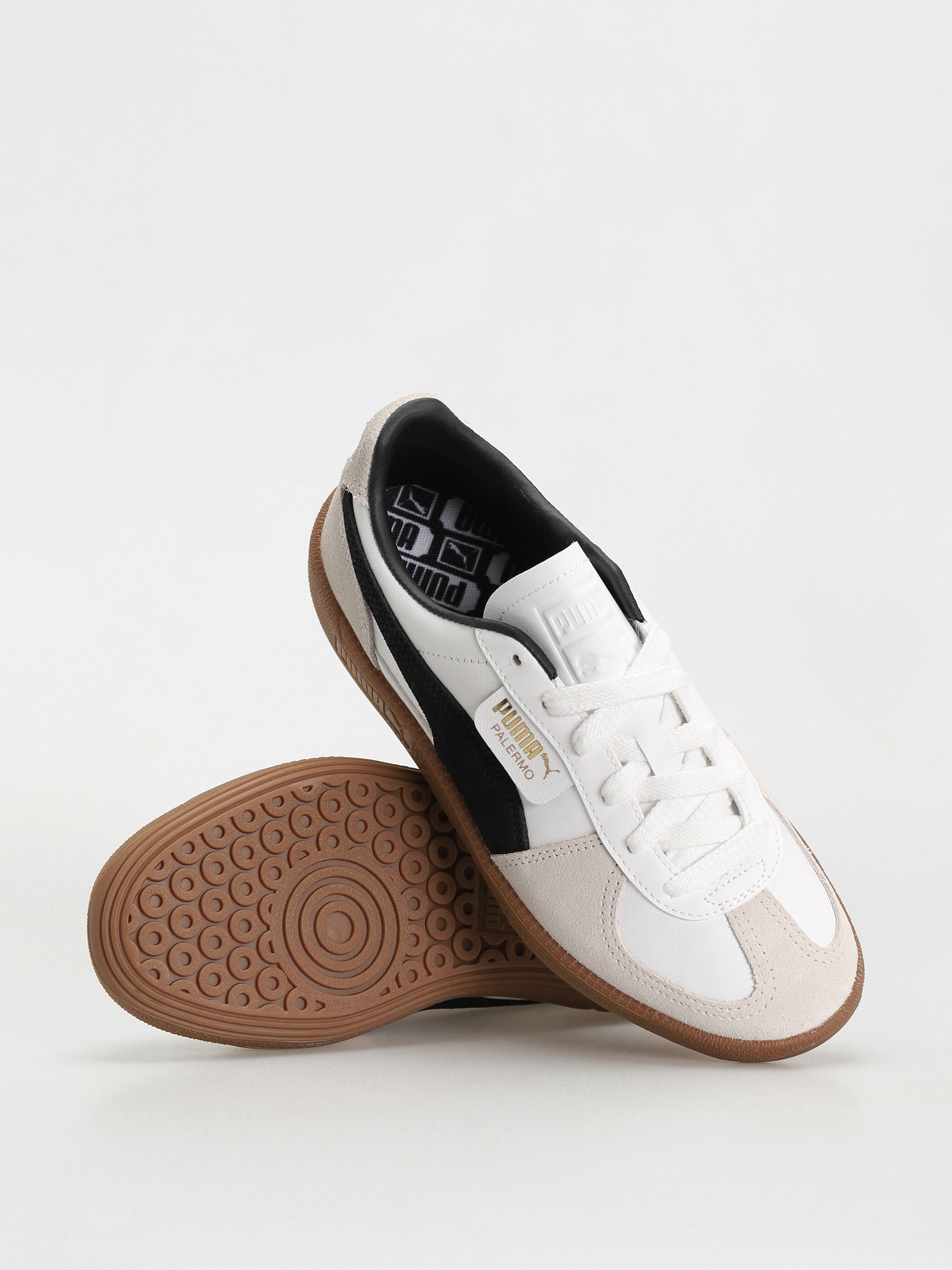 Buty Puma Palermo Leather - biały (puma white vapor gray gum)