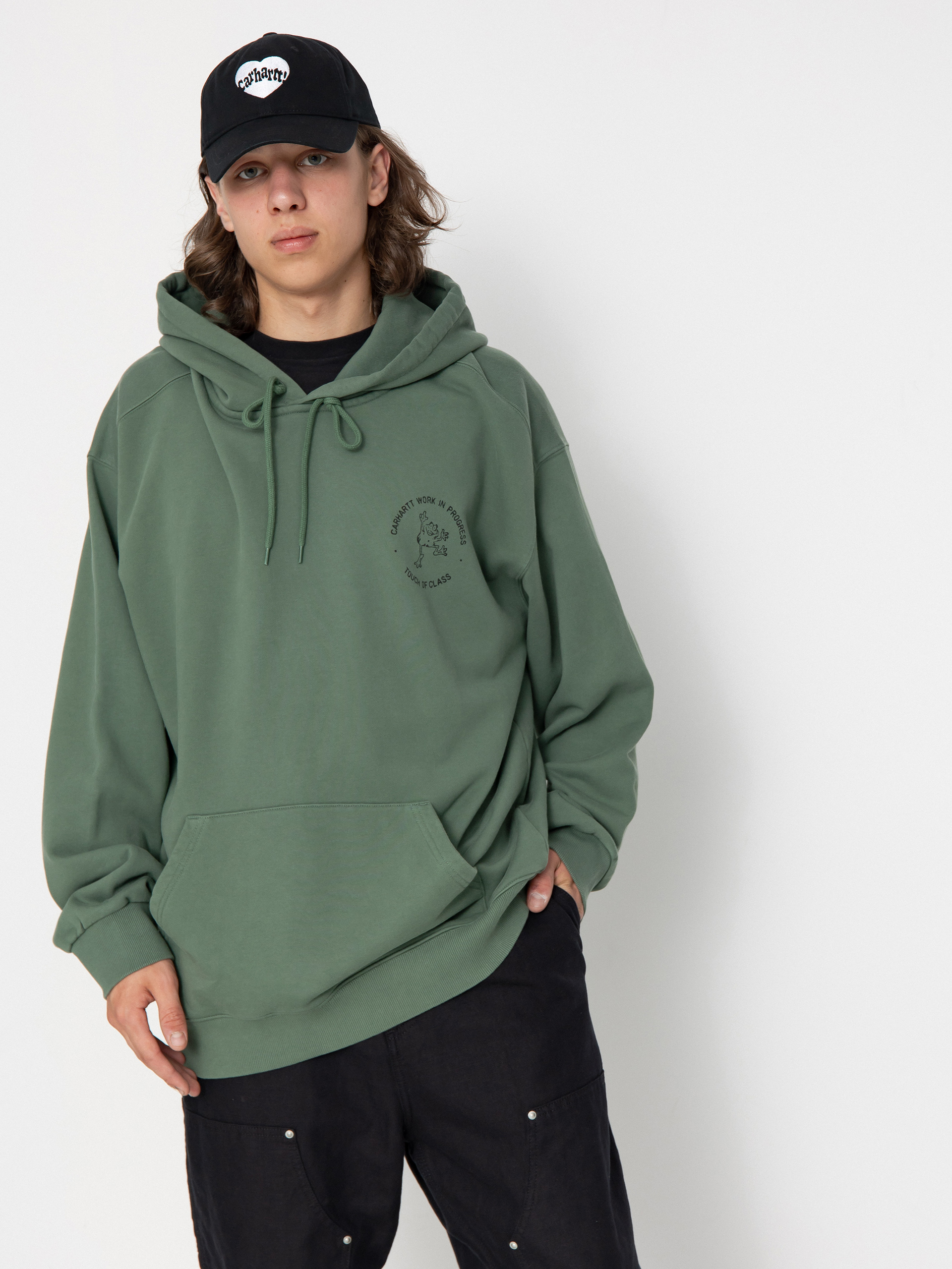 Bluza z kapturem Carhartt WIP Stamp HD (duck green/black)