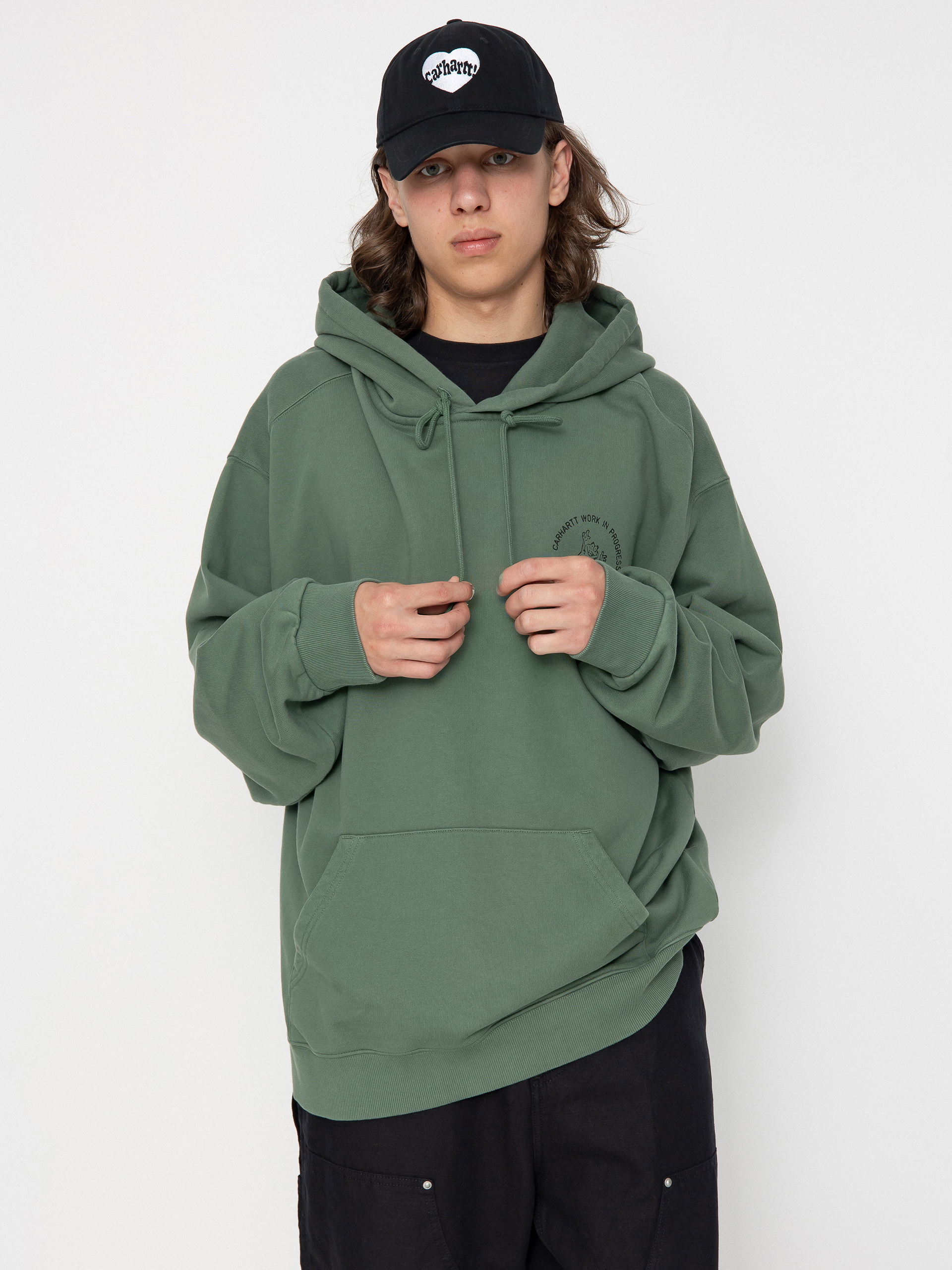Bluza z kapturem Carhartt WIP Stamp HD (duck green/black)