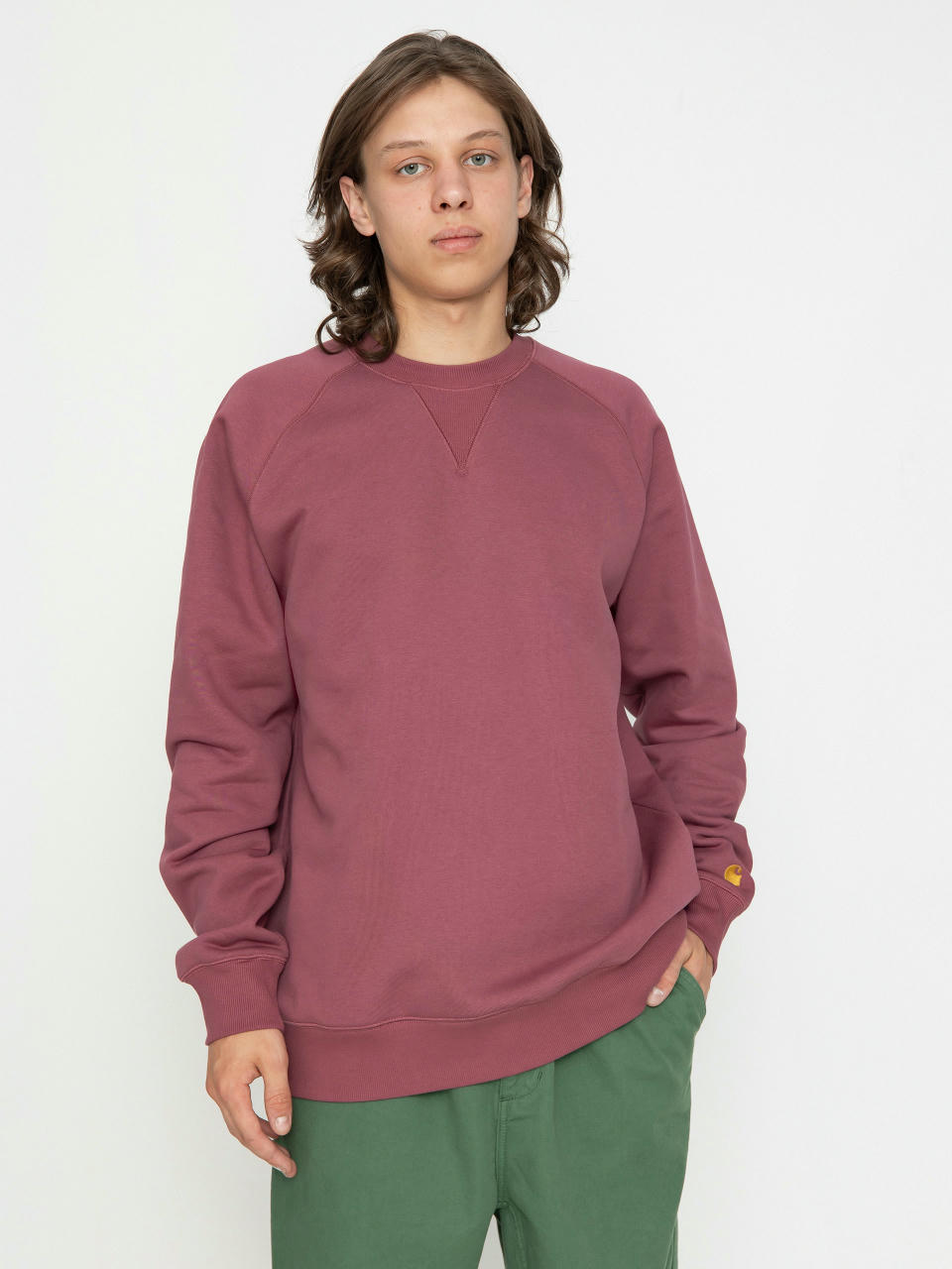 Bluza Carhartt WIP Chase (dusty fuchsia/gold)