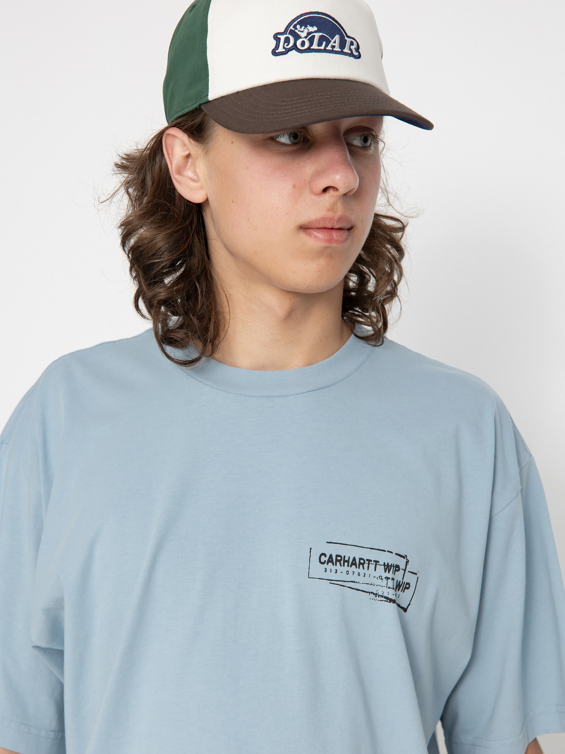 T-shirt Carhartt WIP Stamp (misty sky/black)