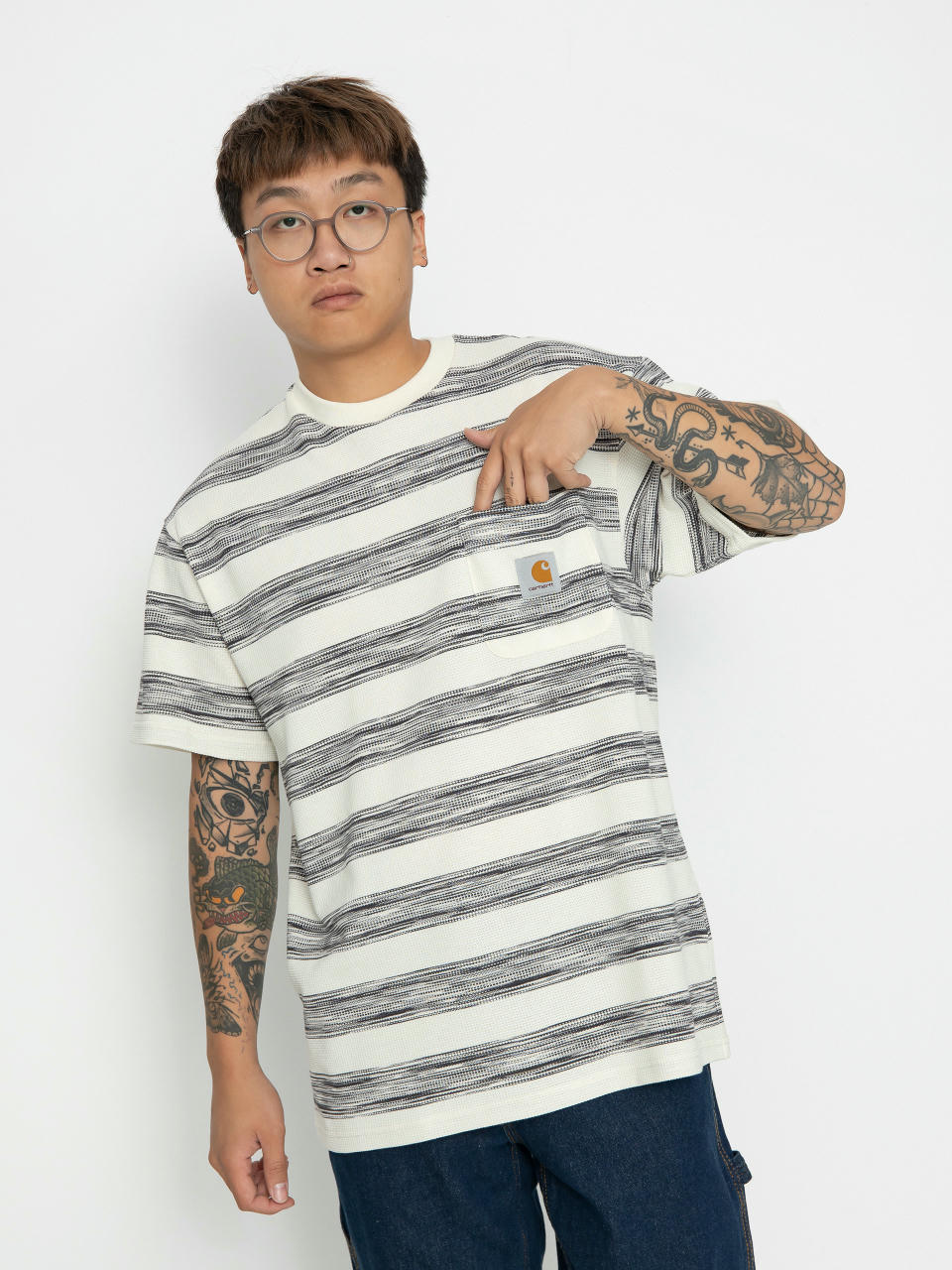 T-shirt Carhartt WIP Dodson Pocket (dodson stripe horizontal/natural)