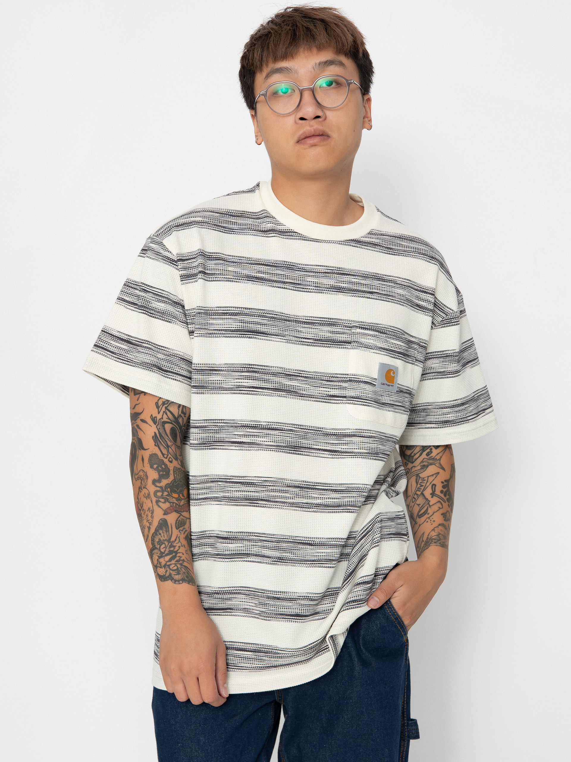 T-shirt Carhartt WIP Dodson Pocket (dodson stripe horizontal/natural)