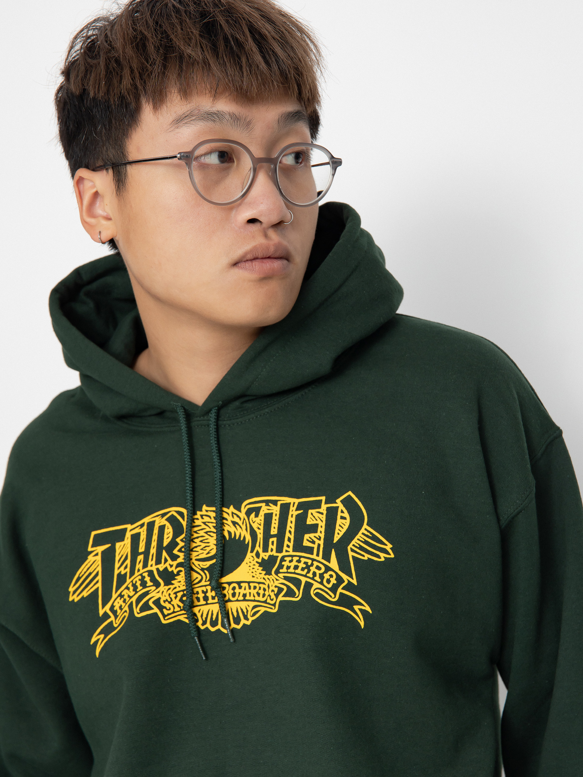 Bluza z kapturem Thrasher Mag Banner HD (forest green)