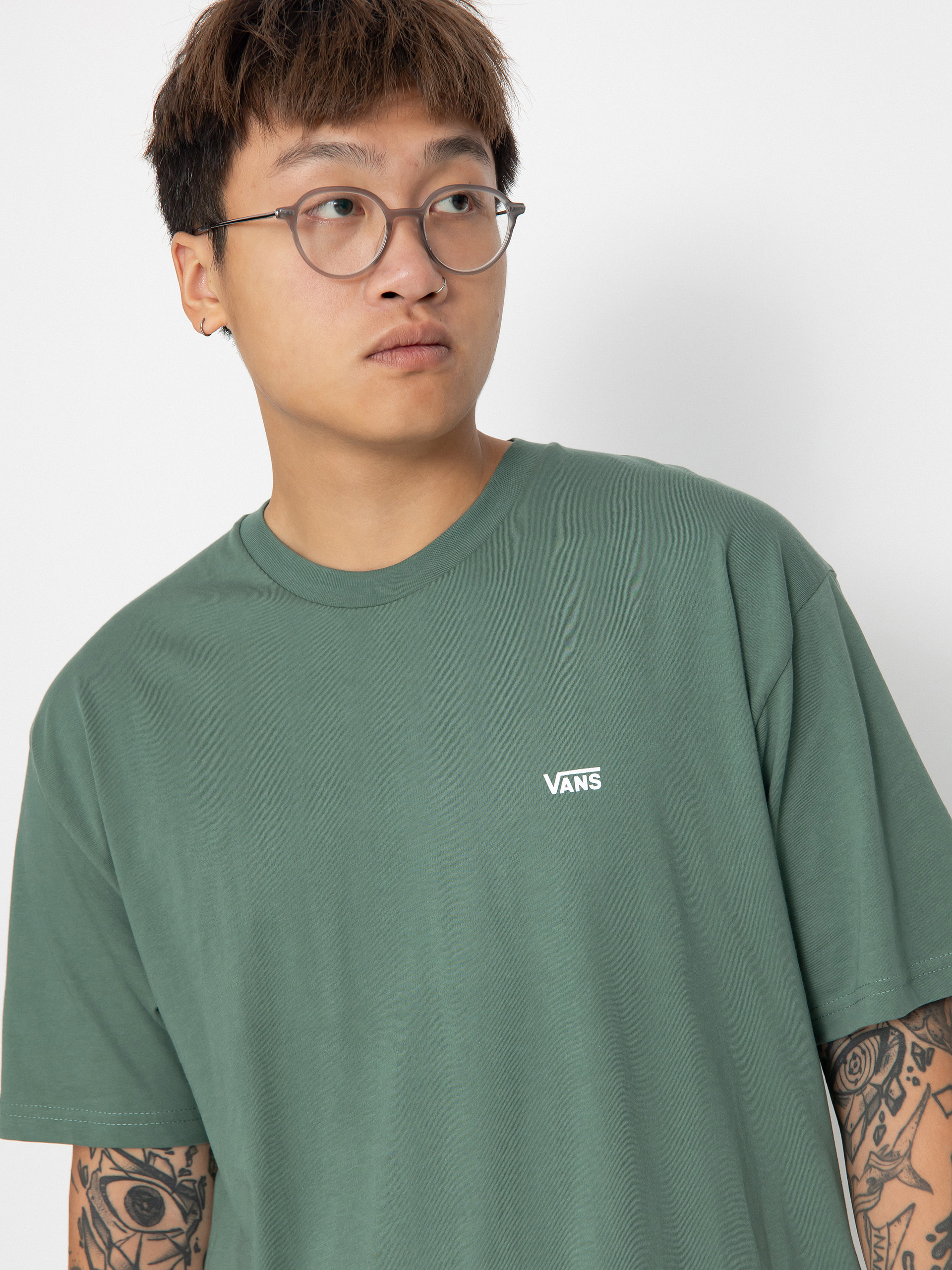 T-shirt Vans Left Chest Logo (dark forest)