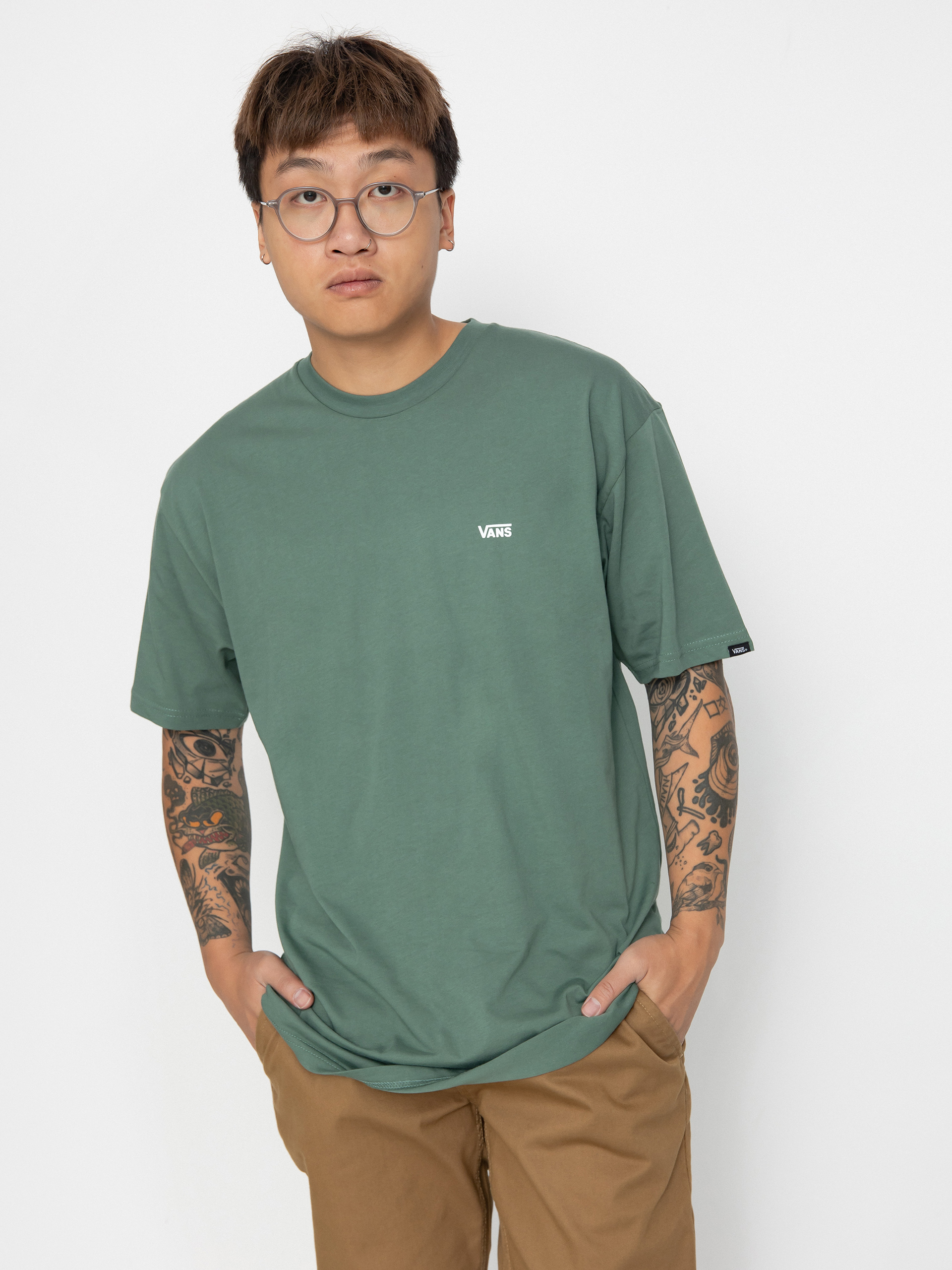 T-shirt Vans Left Chest Logo (dark forest)