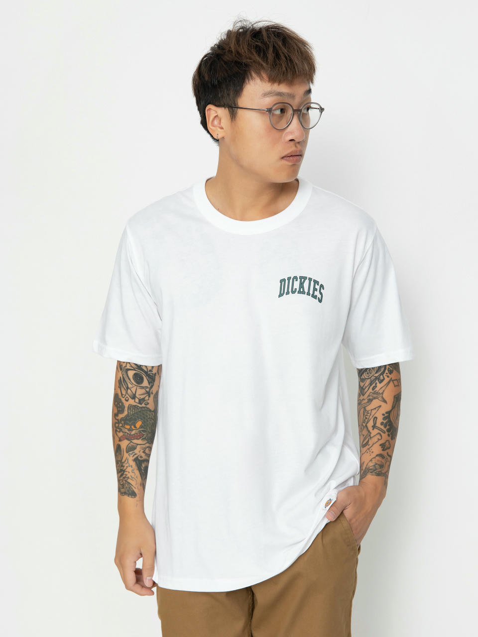 T-shirt Dickies Aitkin Chest (wht/lncn grn)