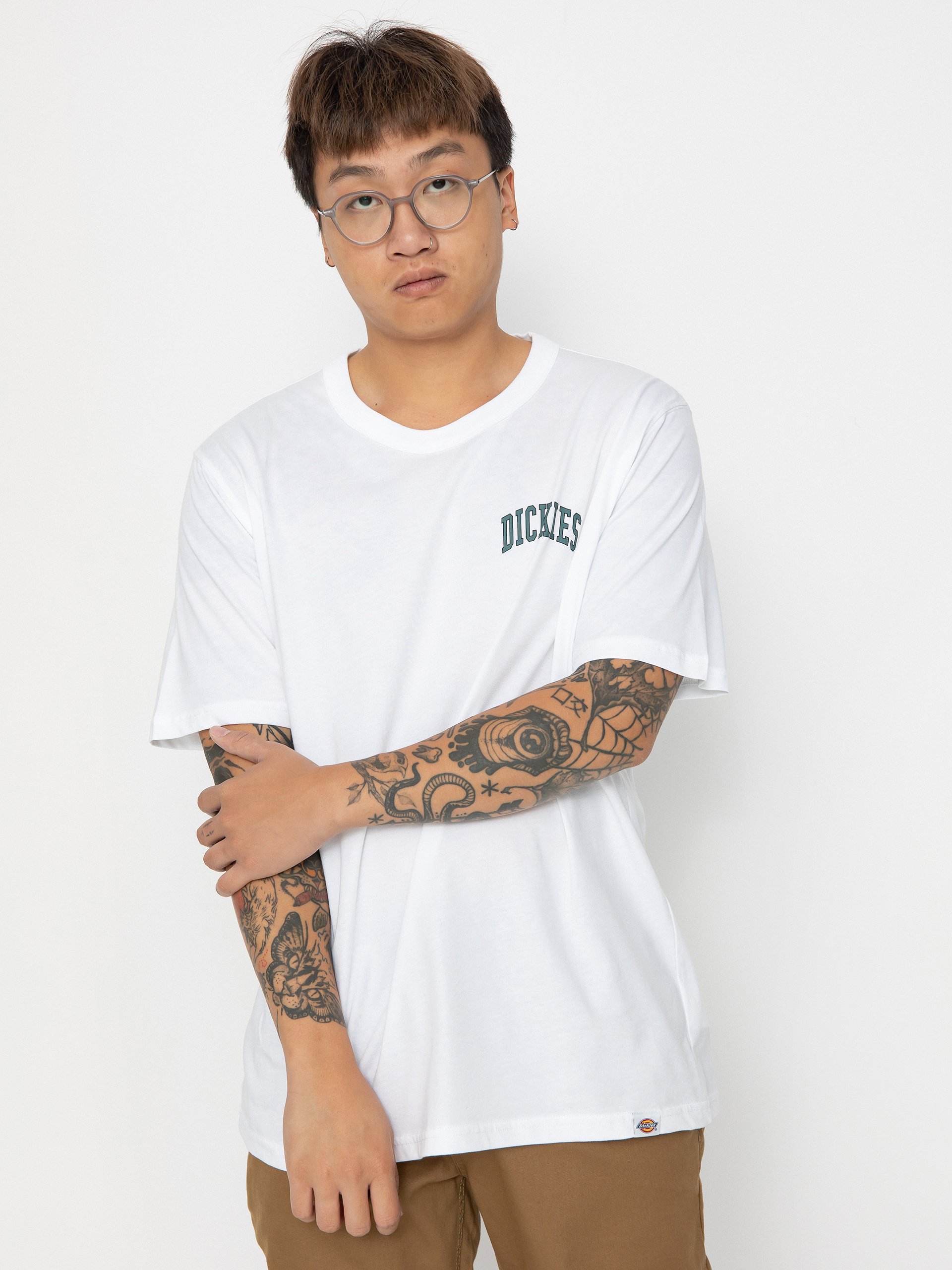 T-shirt Dickies Aitkin Chest (wht/lncn grn)