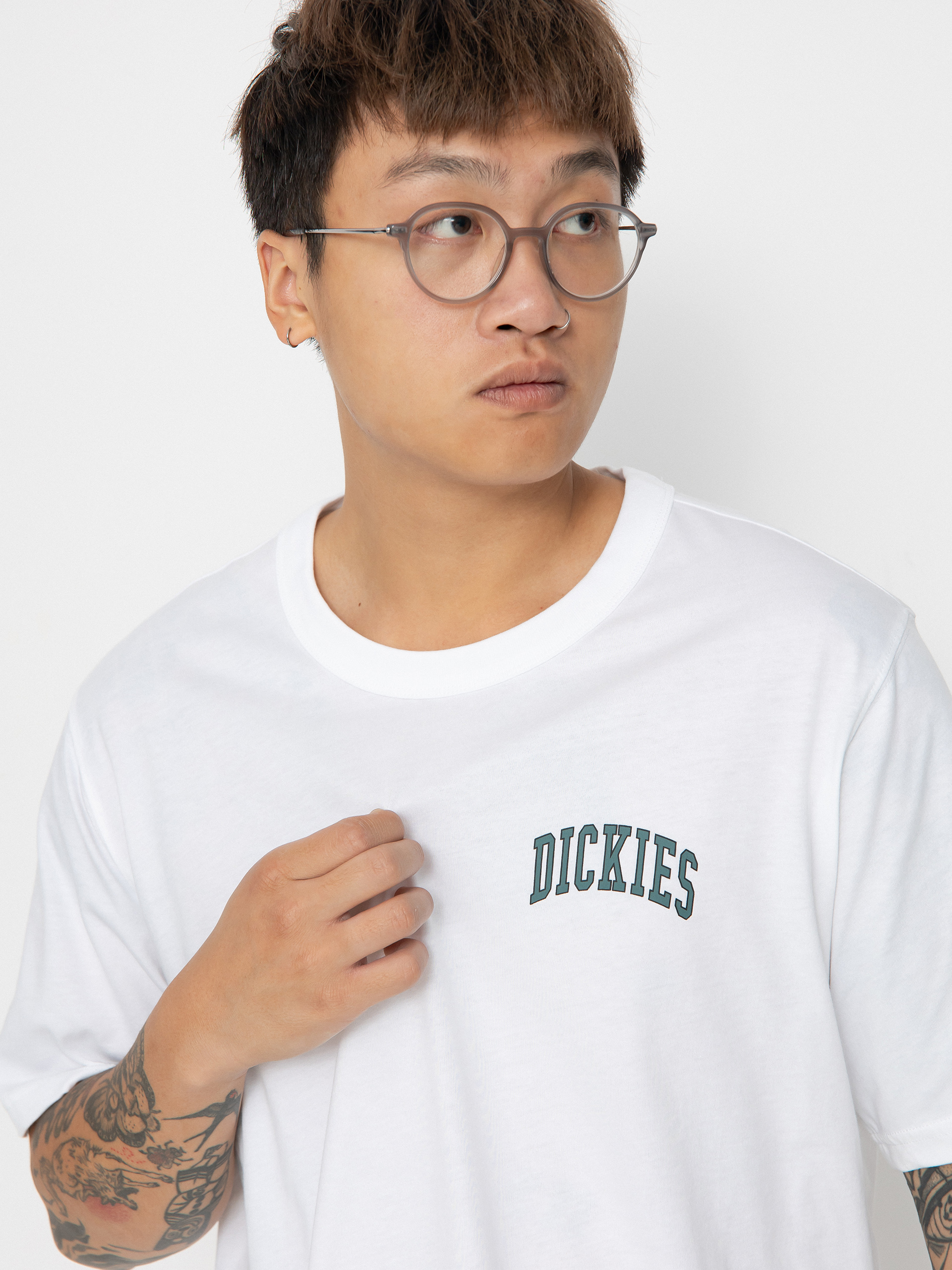 T-shirt Dickies Aitkin Chest (wht/lncn grn)