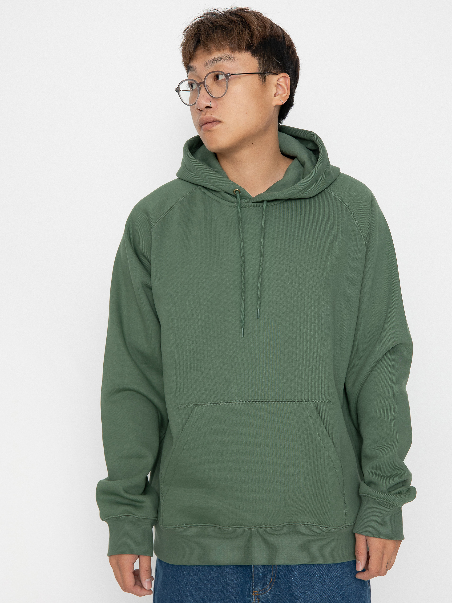 Bluza z kapturem Carhartt WIP Chase HD (duck green/gold)