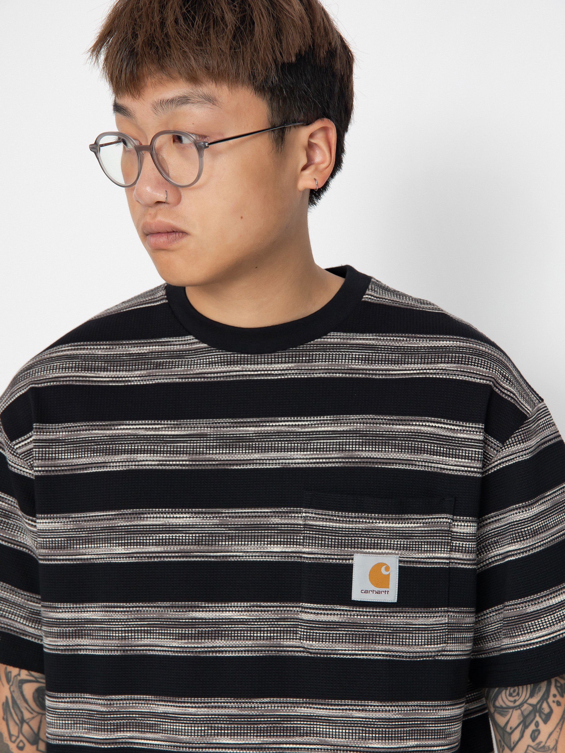 T-shirt Carhartt WIP Dodson Pocket (dodson stripe horizontal/black)