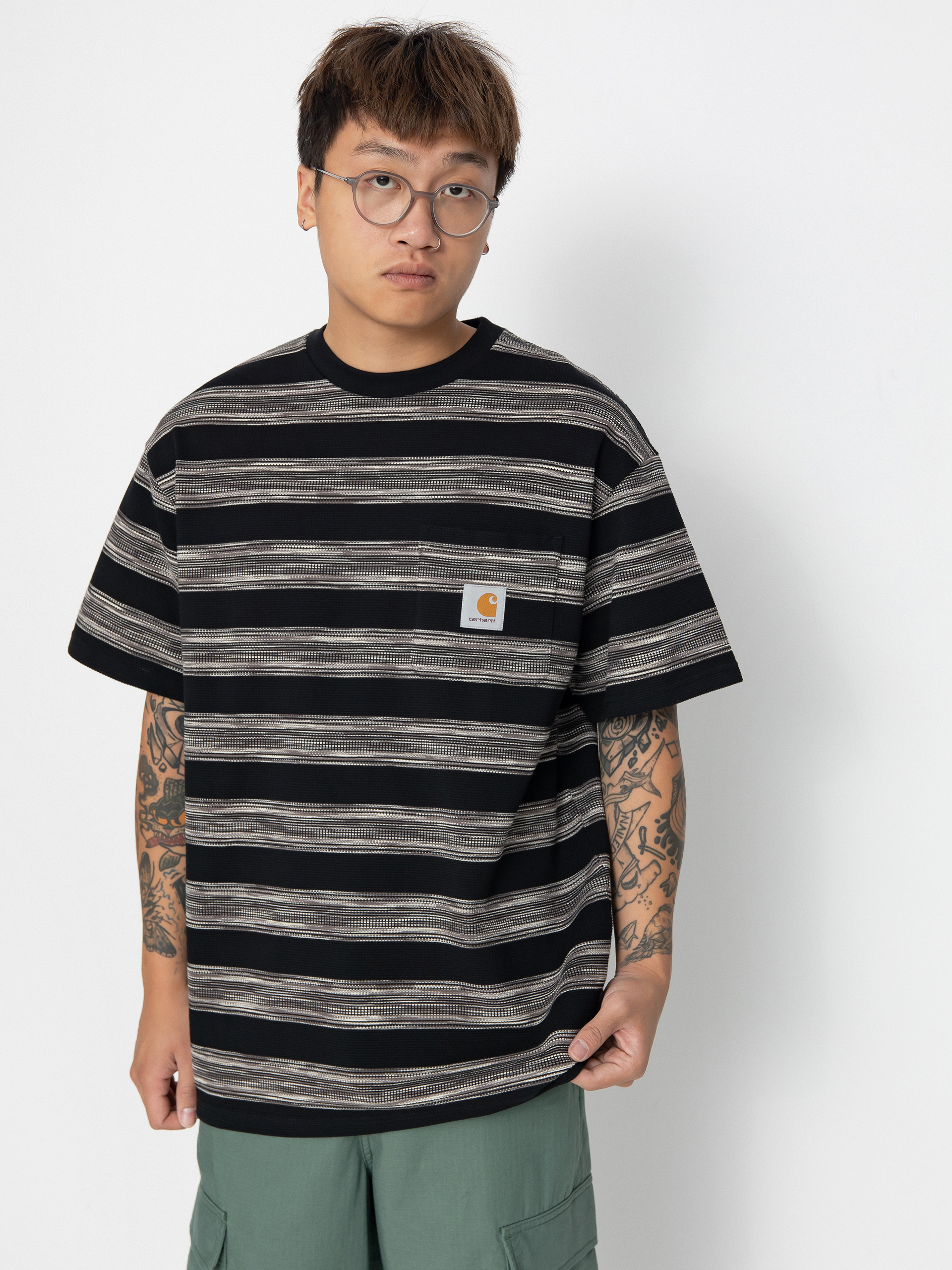 T-shirt Carhartt WIP Dodson Pocket (dodson stripe horizontal/black)