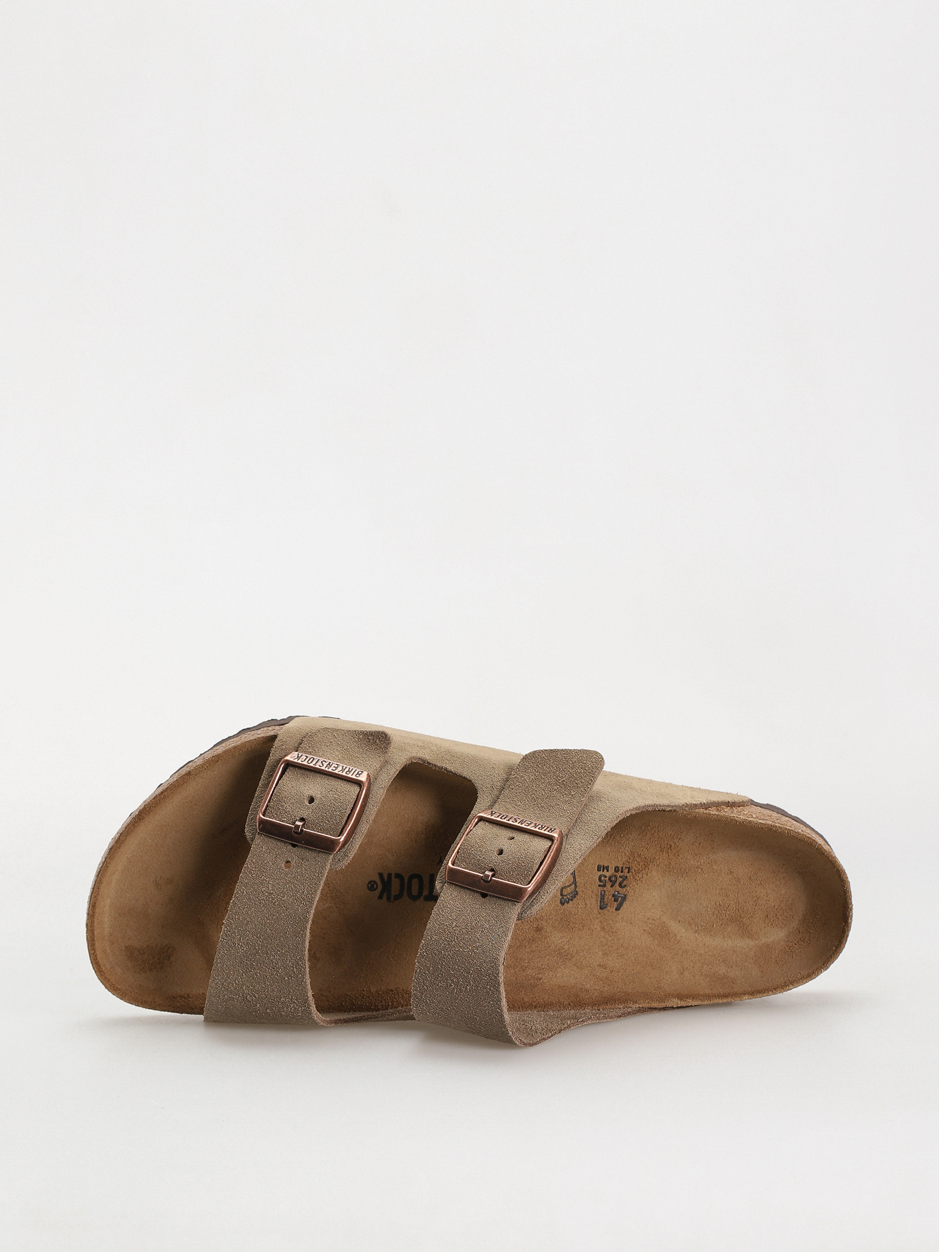 Klapki Birkenstock Arizona Suede Leather Regular (taupe)