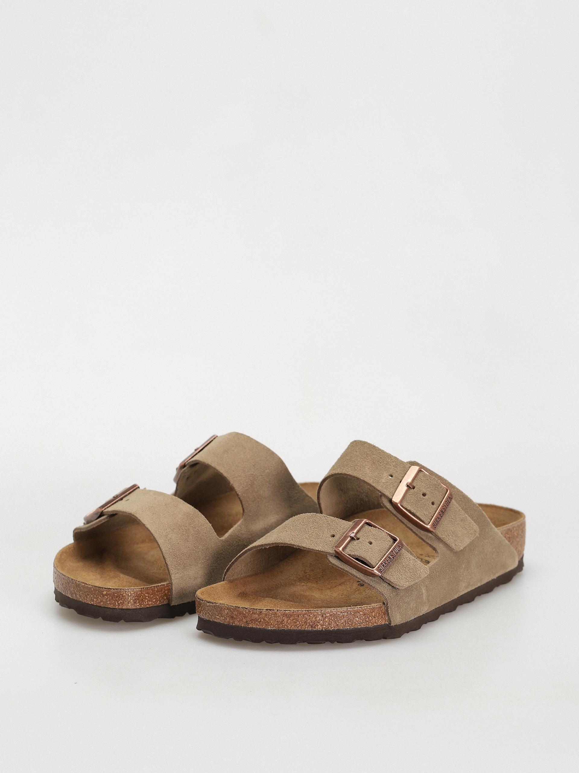 Klapki Birkenstock Arizona Suede Leather Regular (taupe)