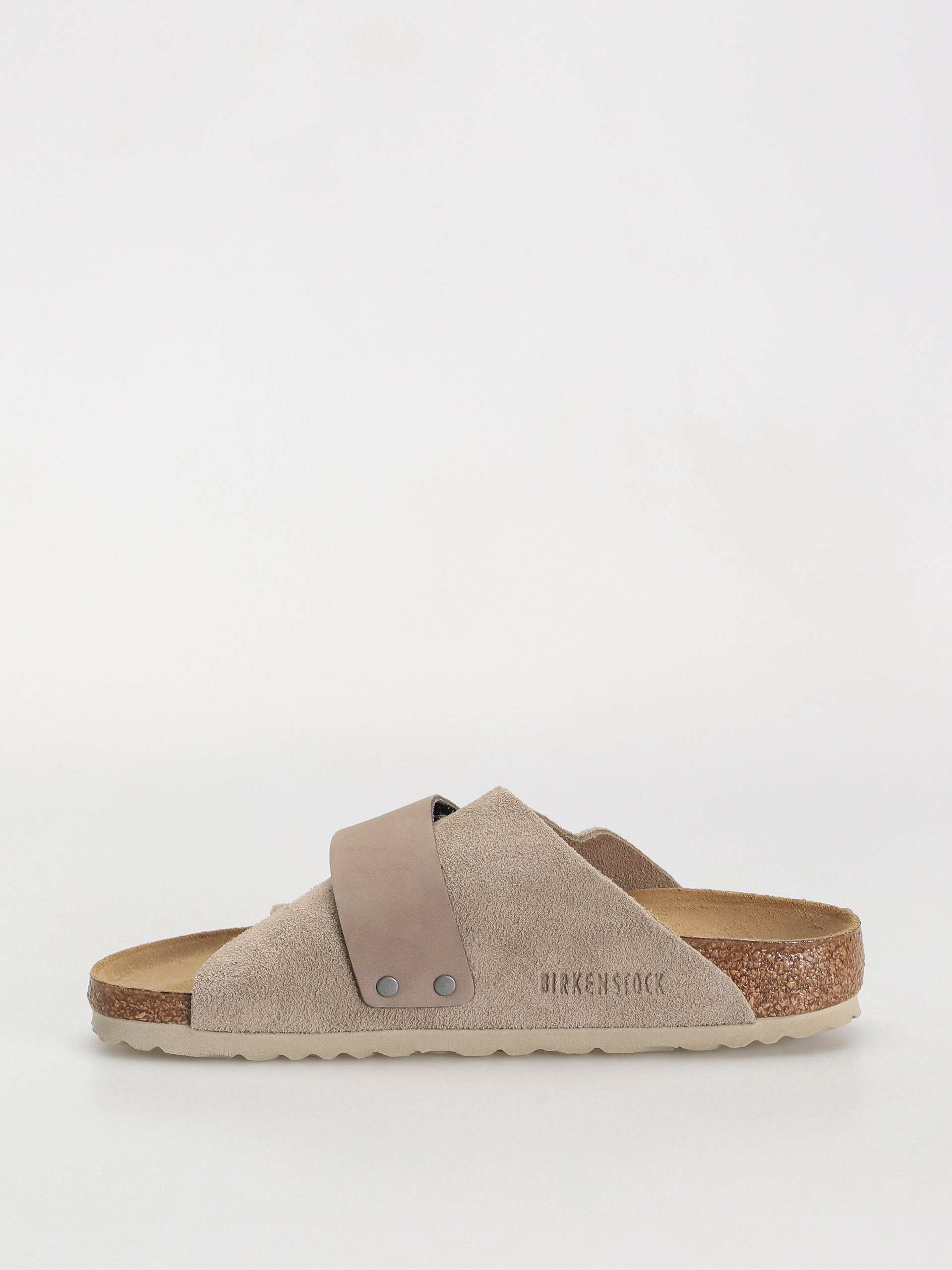 Klapki Birkenstock Kyoto Nubuck Suede Leather Narrow Wmn (taupe)