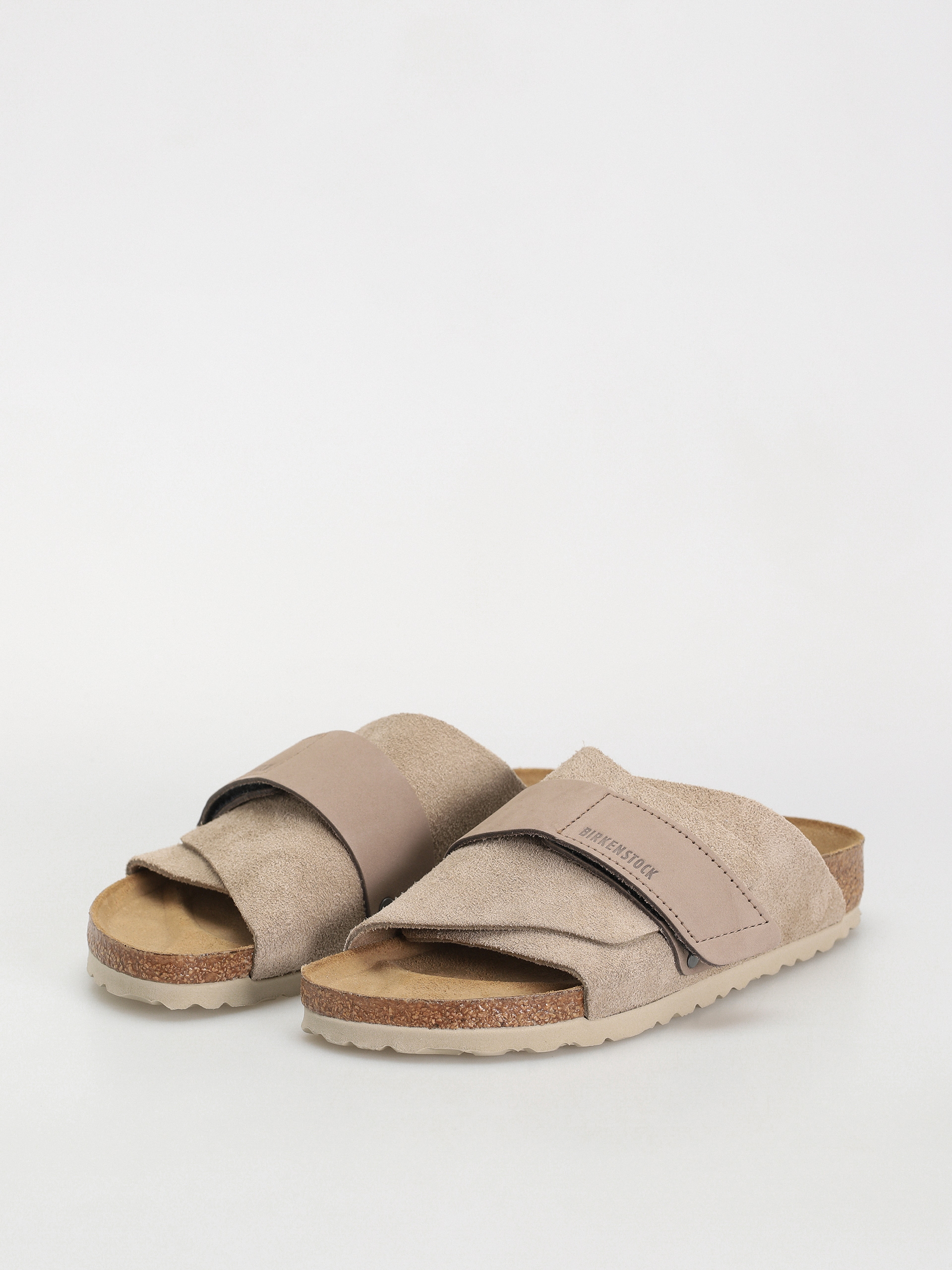 Klapki Birkenstock Kyoto Nubuck Suede Leather Narrow Wmn (taupe)
