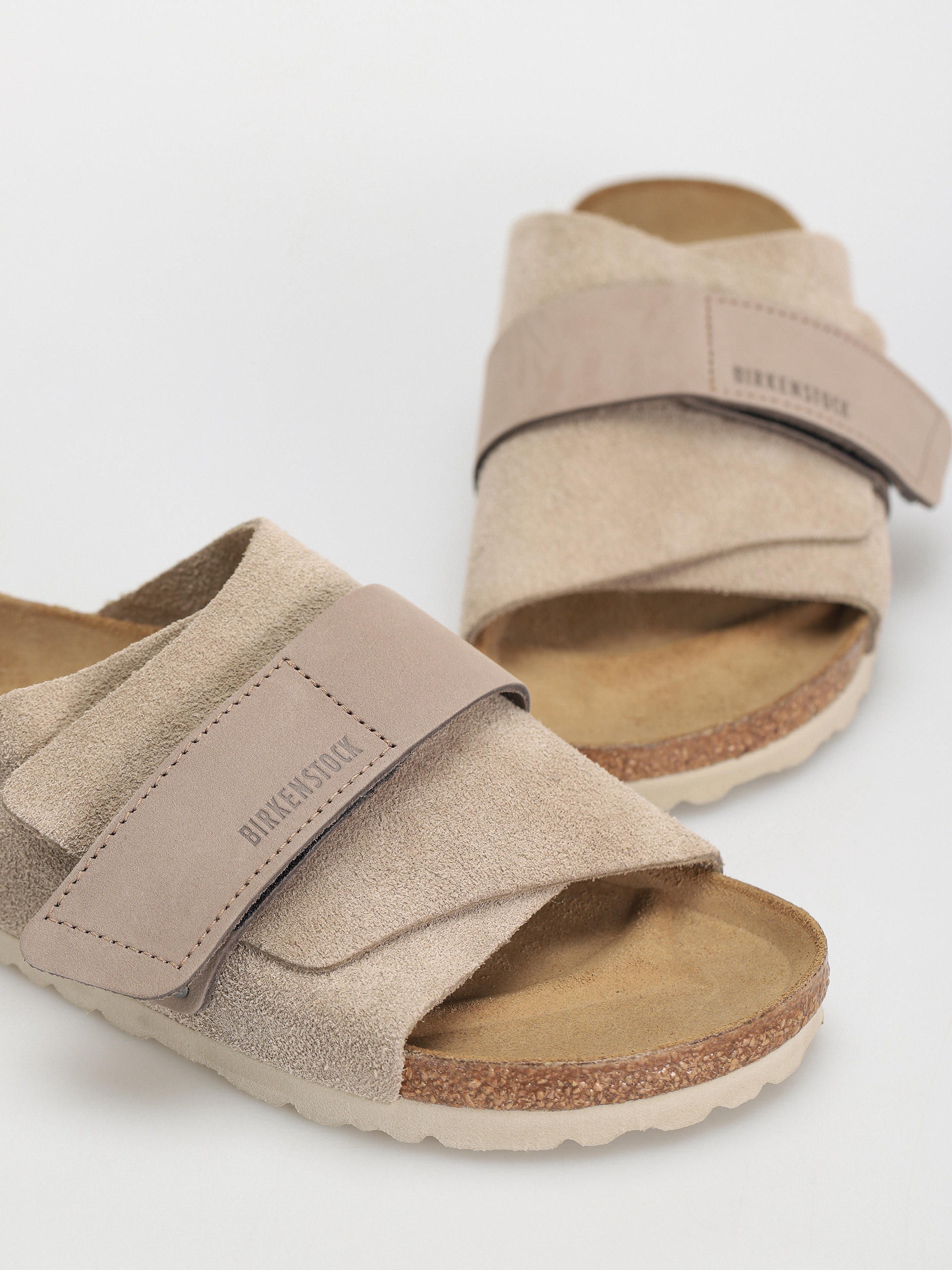 Klapki Birkenstock Kyoto Nubuck Suede Leather Narrow Wmn (taupe)