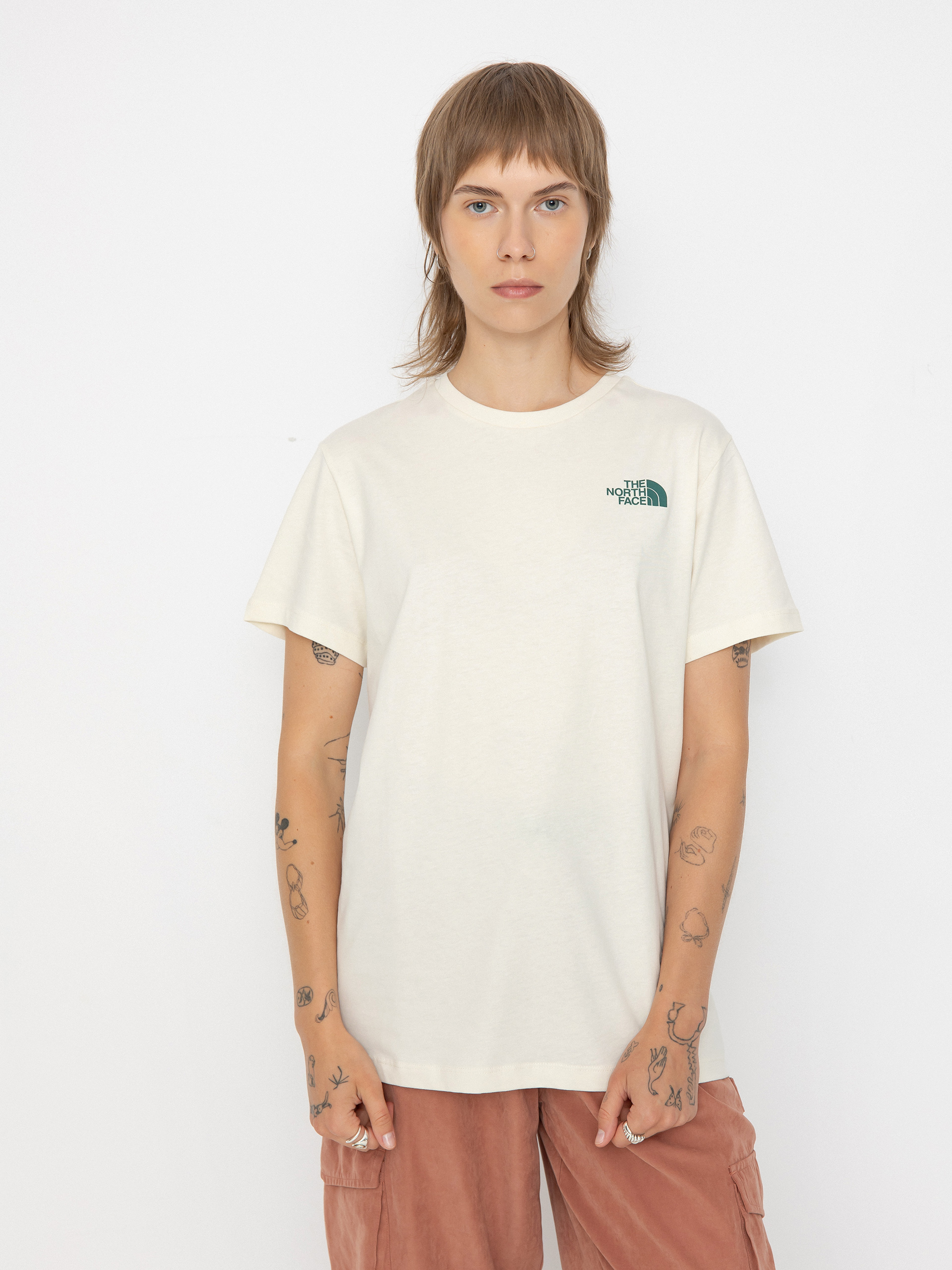 T-shirt The North Face Relaxed Redbox Wmn (white dune/evergreen)