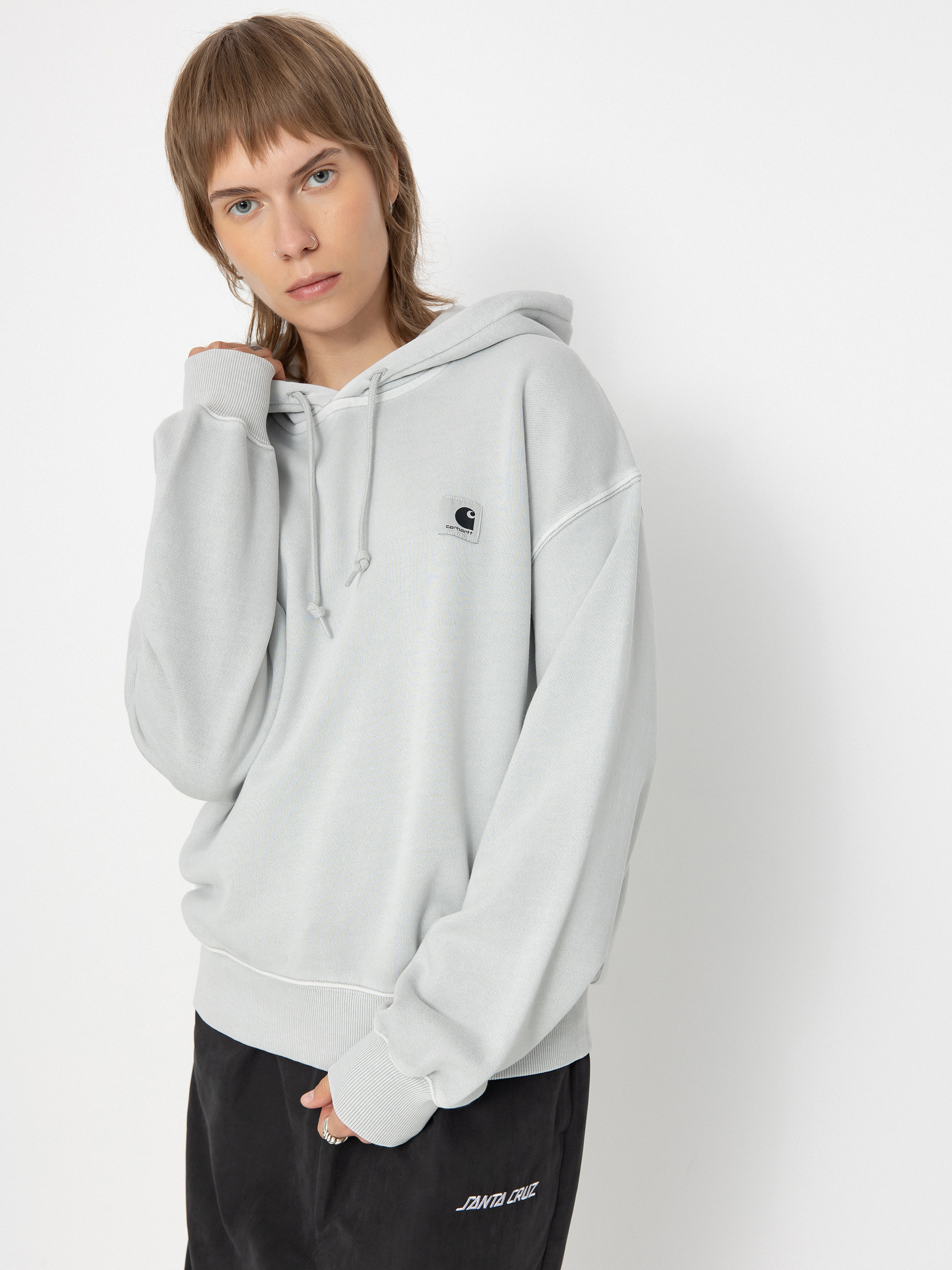 Bluza z kapturem Carhartt WIP Nelson HD Wmn (sonic silver)