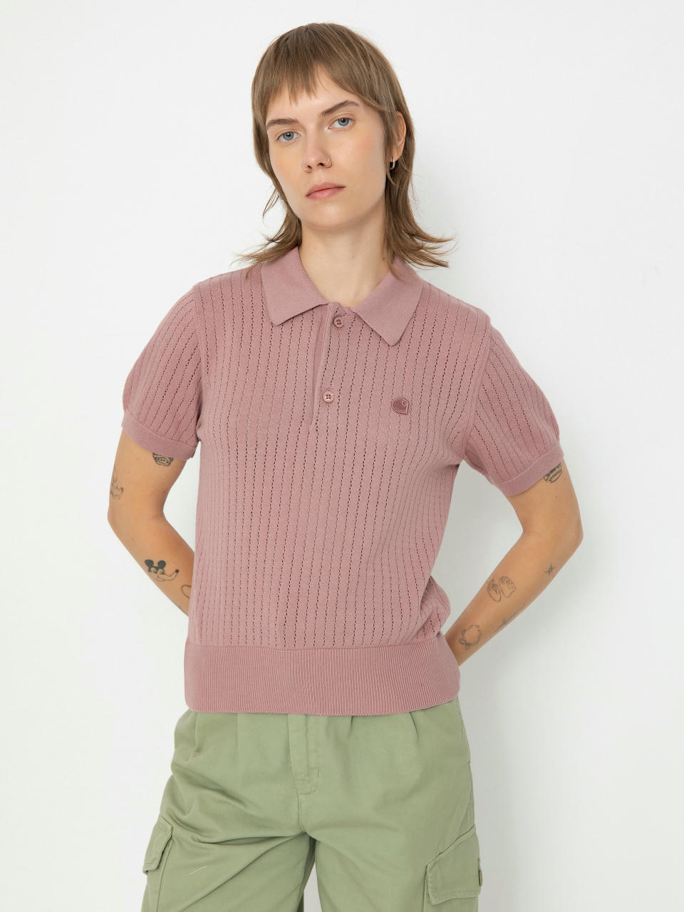 Polo Carhartt WIP Norlina Wmn (dusty fuchsia)