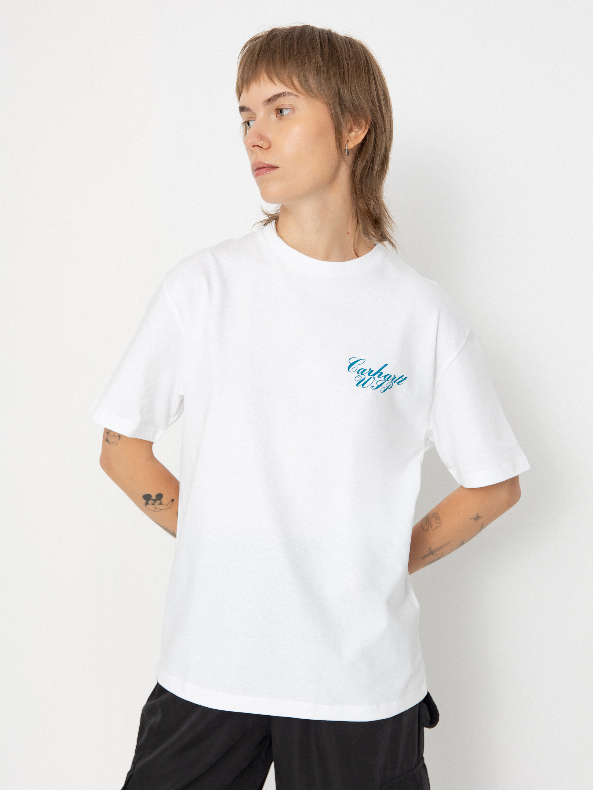 T-shirt Carhartt WIP Exchange Wmn (white/blue)