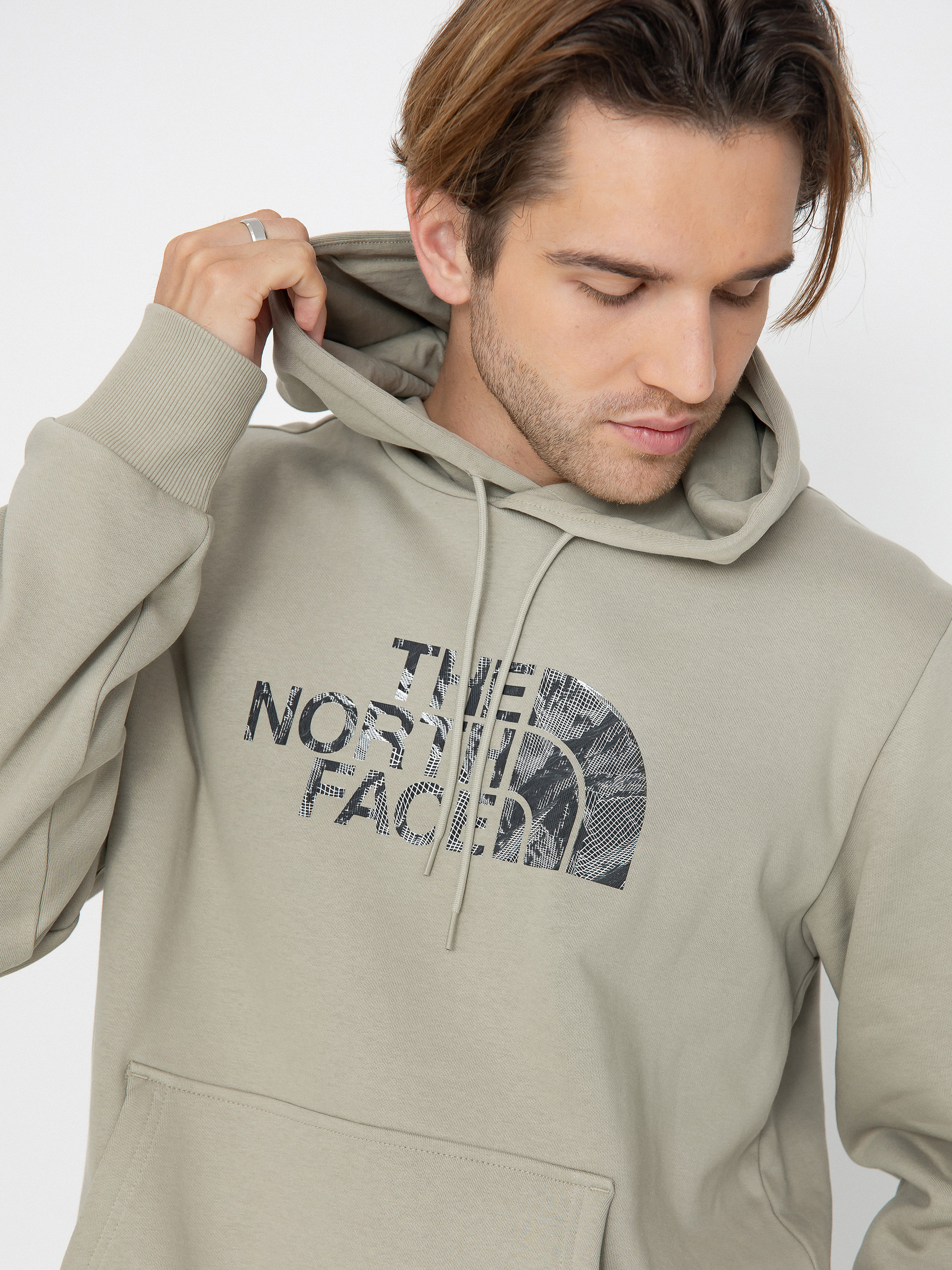 Bluza z kapturem The North Face Easy Graphic Infill HD (clay grey/tnf black 3d)