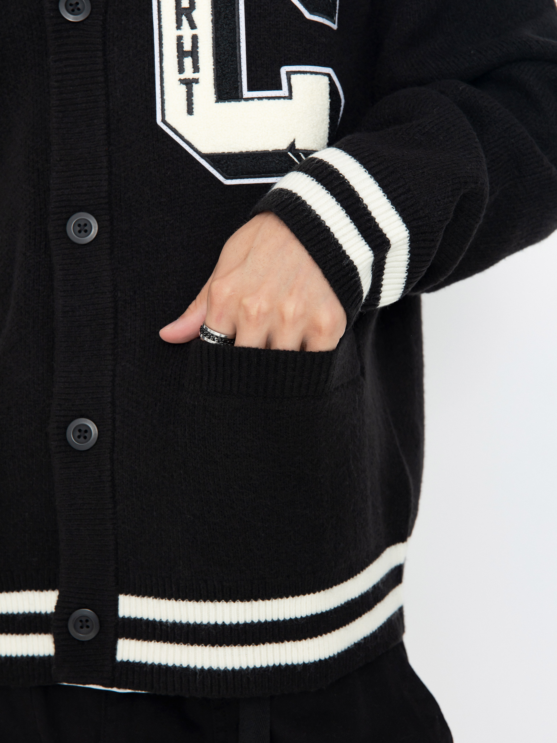 Sweter Carhartt WIP Brown Ducks Cardigan (black/wax)